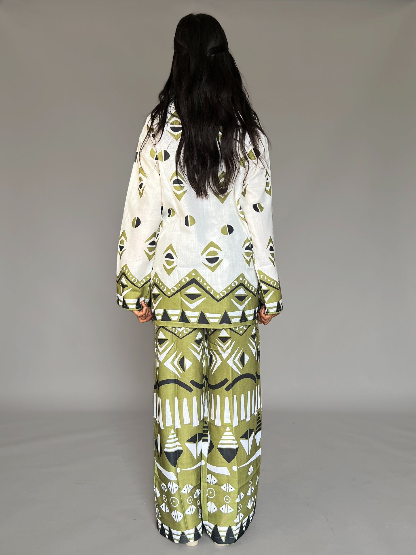 Abstract Print Pants Coord Set