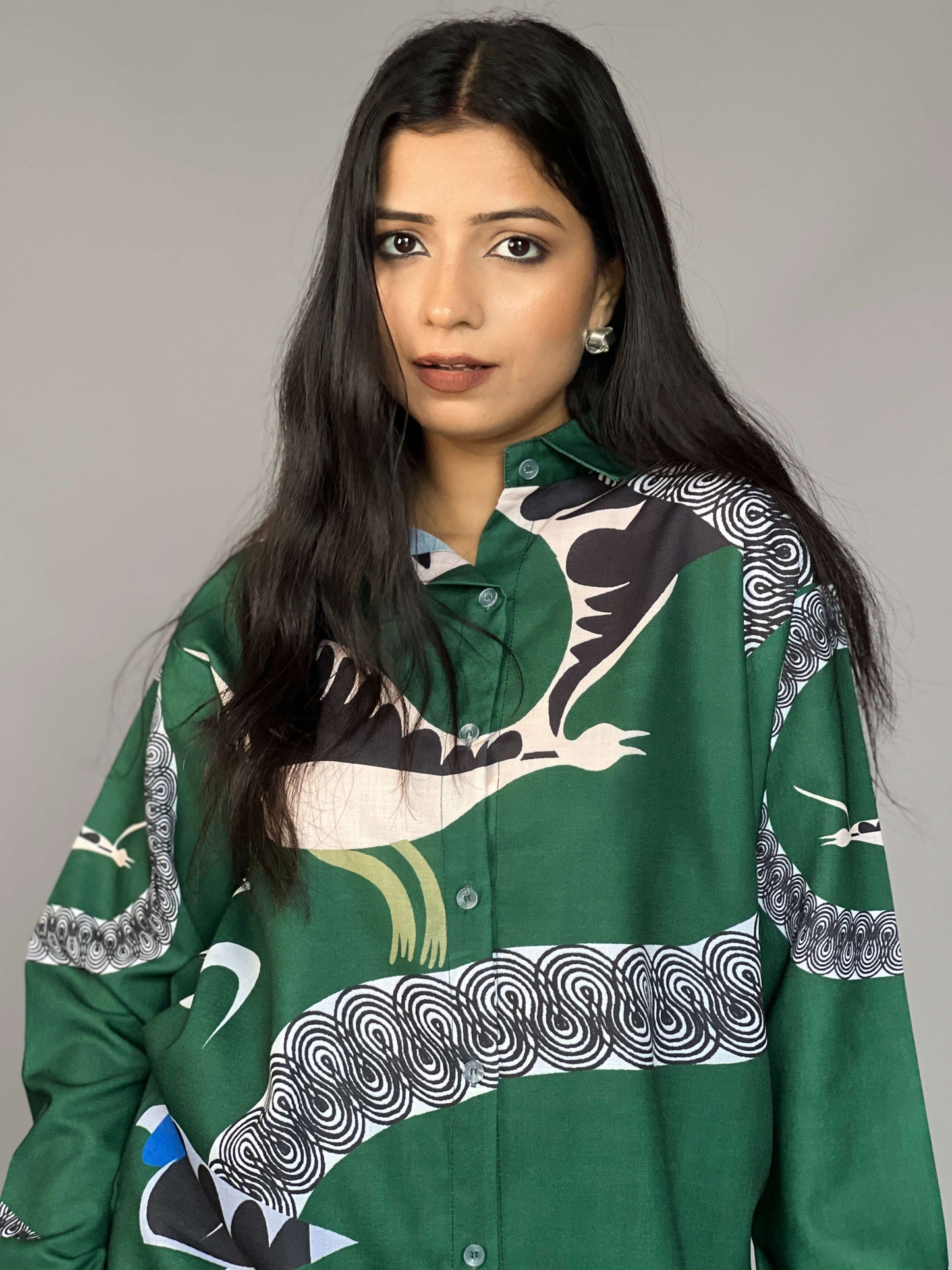 Abstract Print Green Coord Set