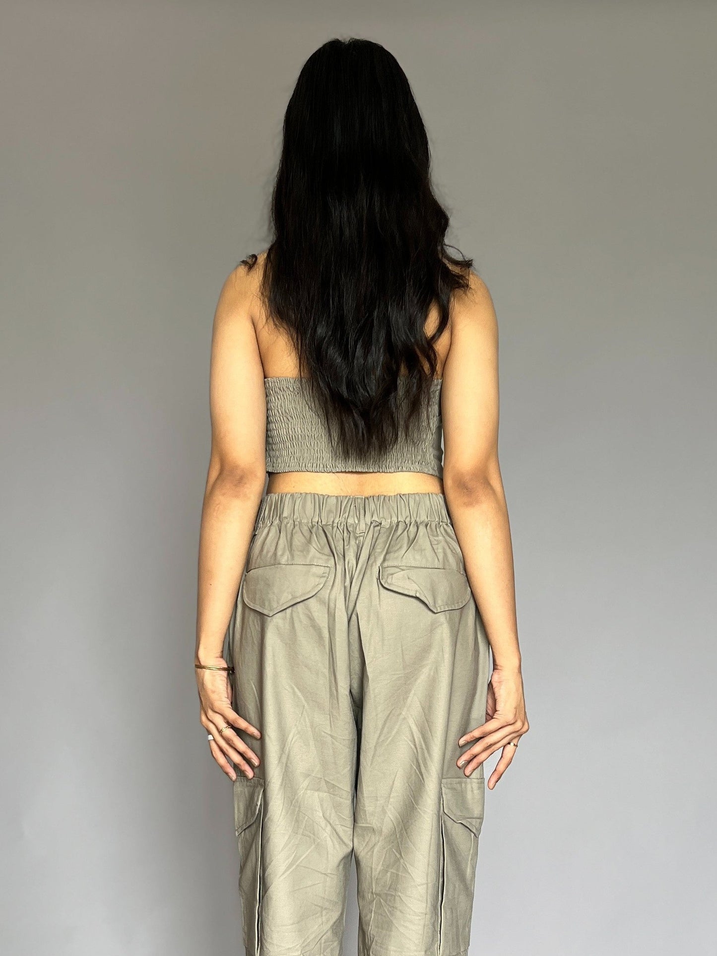 Cargo Pants-Top 2 Piece Pants Coord Set