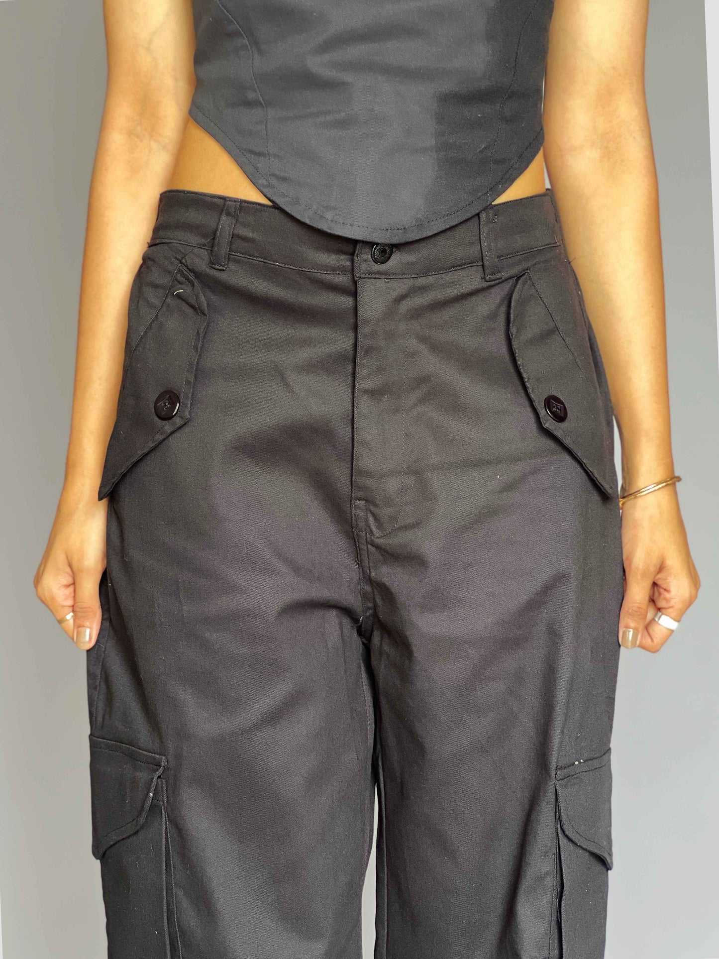 Cargo Pants-Top 2 Piece Pants Coord Set