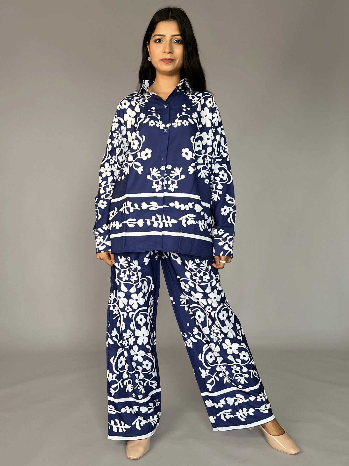 Blue Printed 2 Piece Coord Set