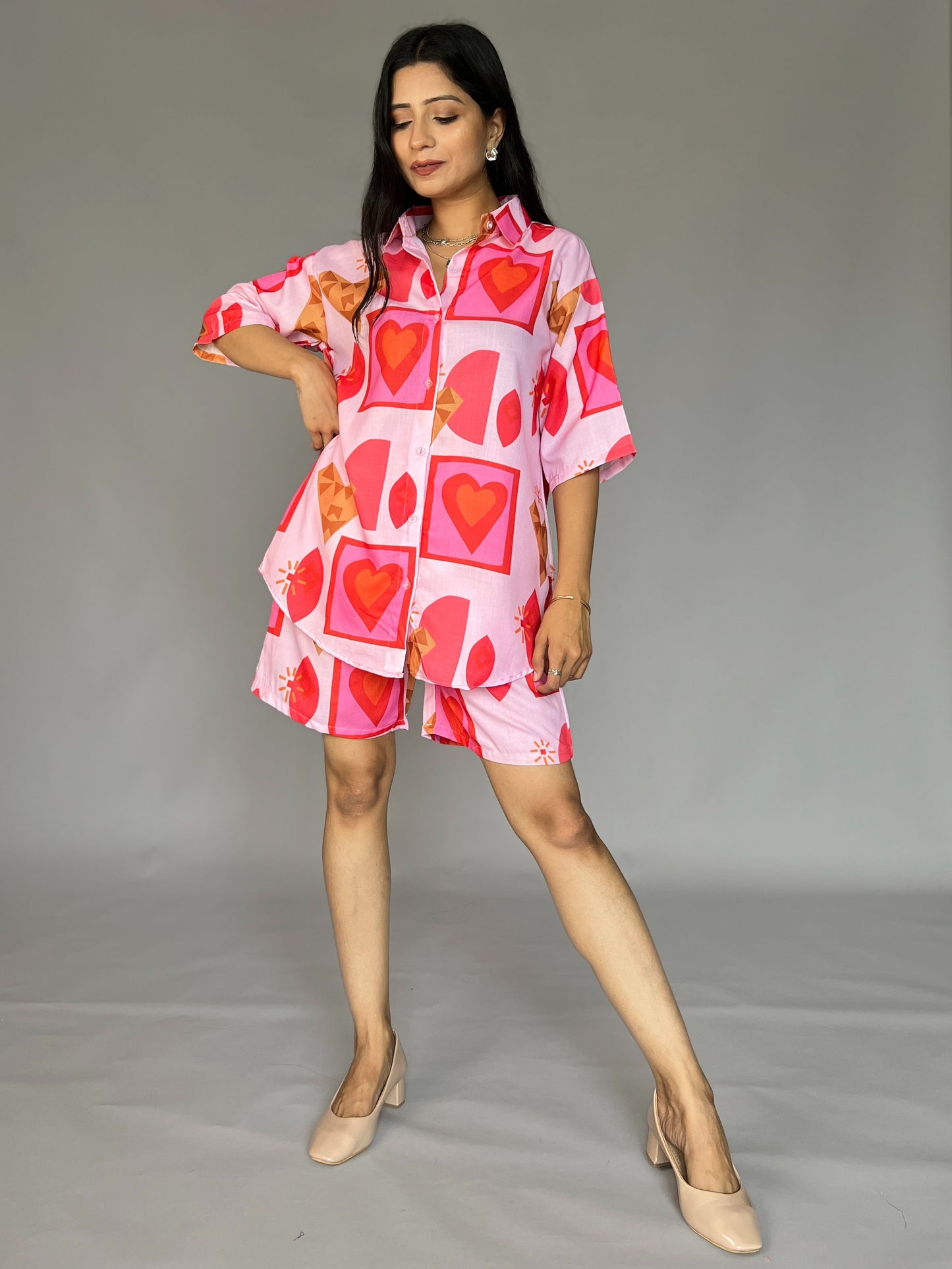 Printed Shorts 2 Piece Coord Set