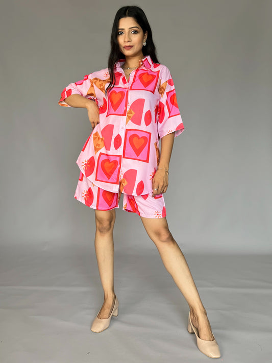 Printed Shorts 2 Piece Coord Set