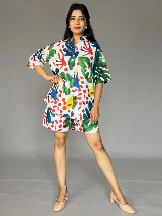 Printed Shorts 2 Piece Coord Set