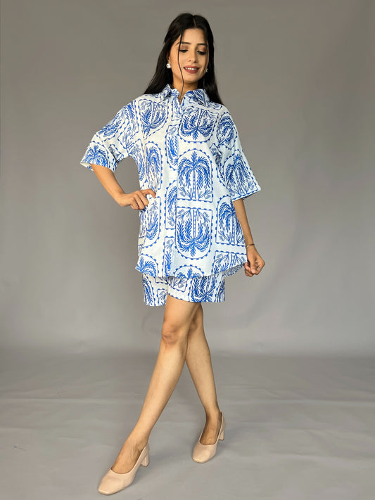 Printed Shorts Coord Set