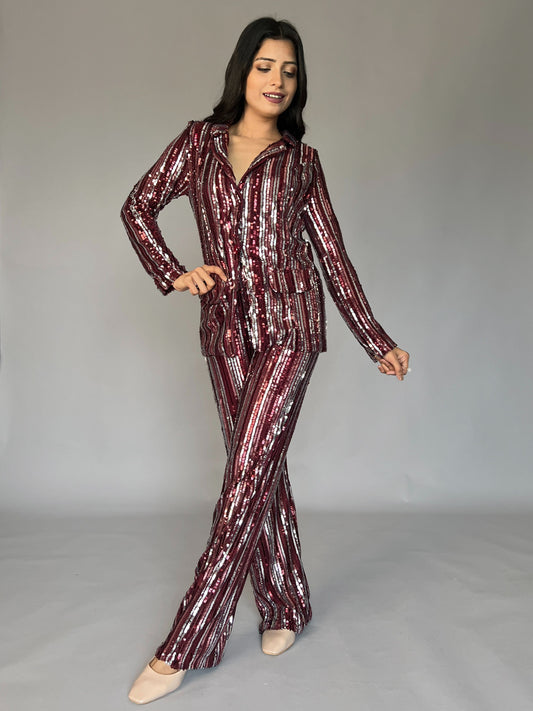 Sequin 2 Piece Blazer Coord Set