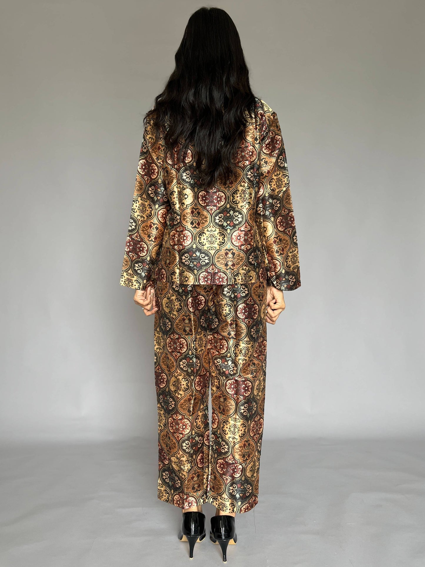 Printed Blazer-Pants 2 Piece Coord Set