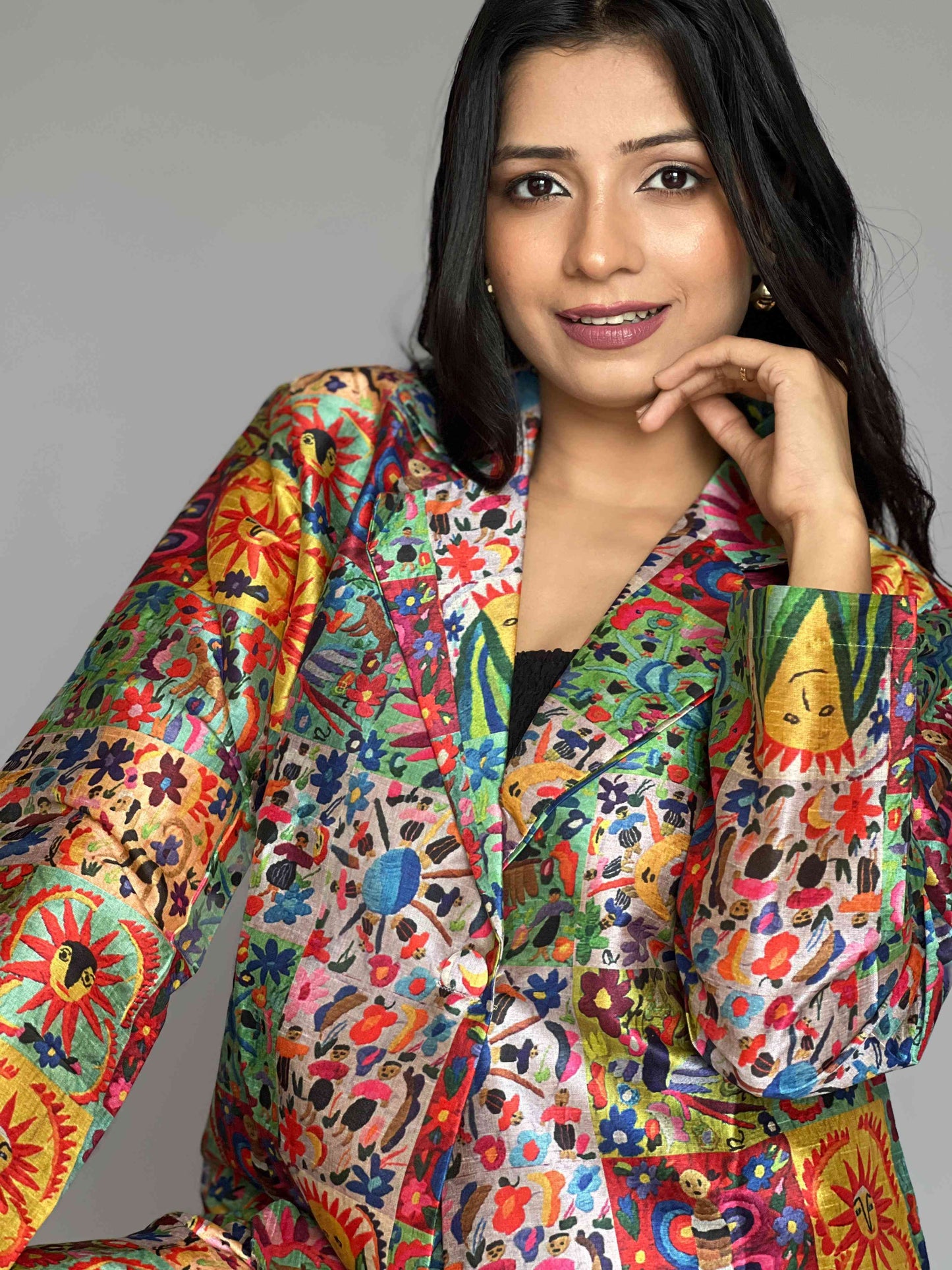 Printed Blazer-Pants 2 Piece Coord Set