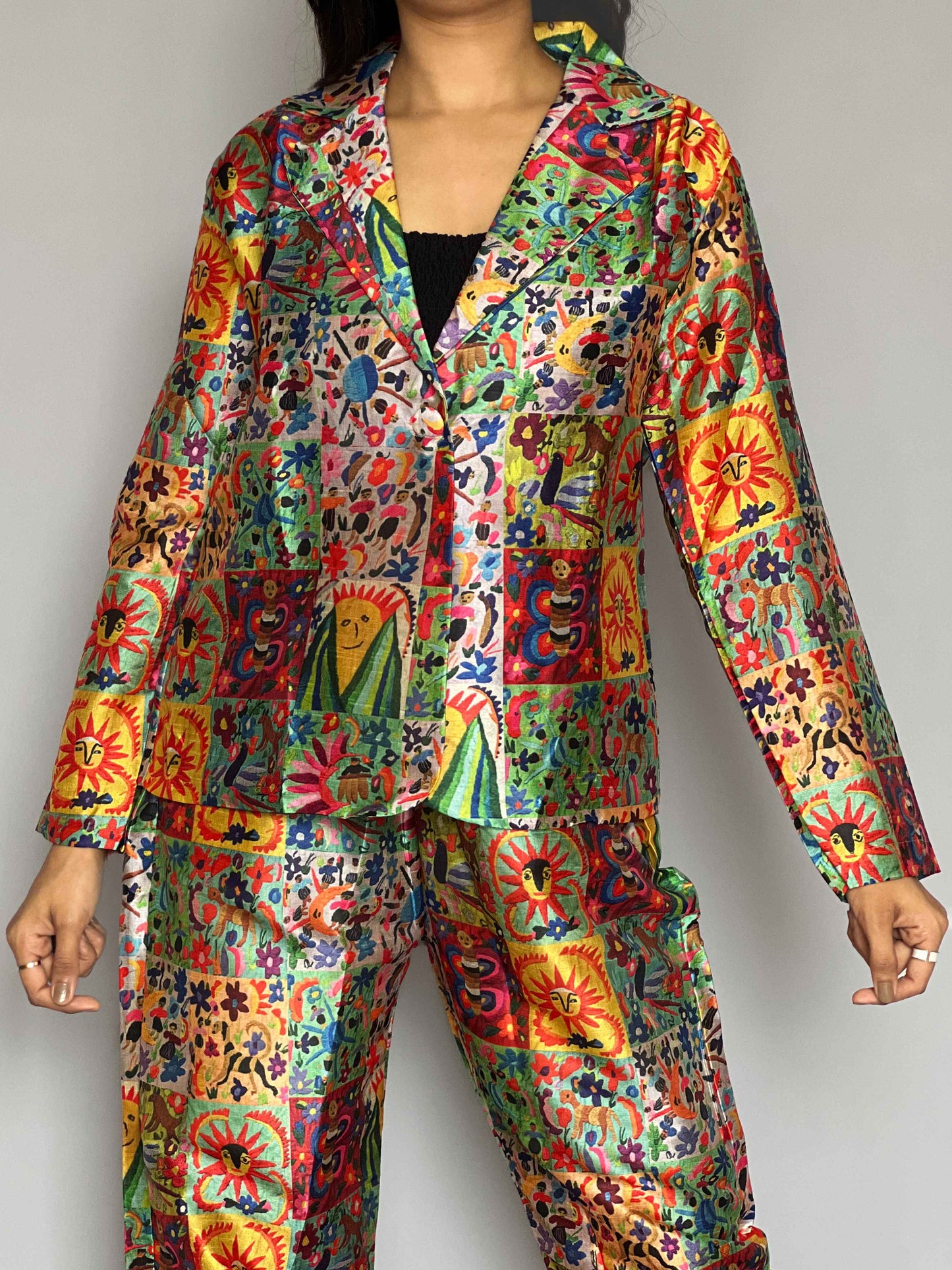 Printed Blazer-Pants 2 Piece Coord Set