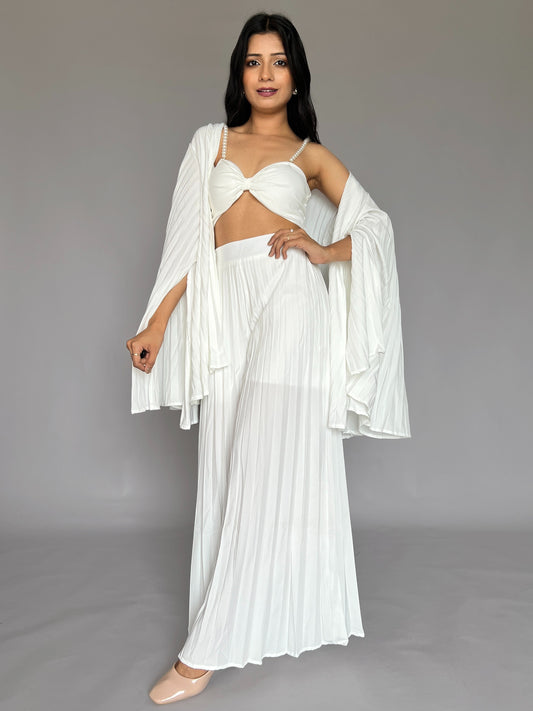 Imported White 3 Piece Coord Set