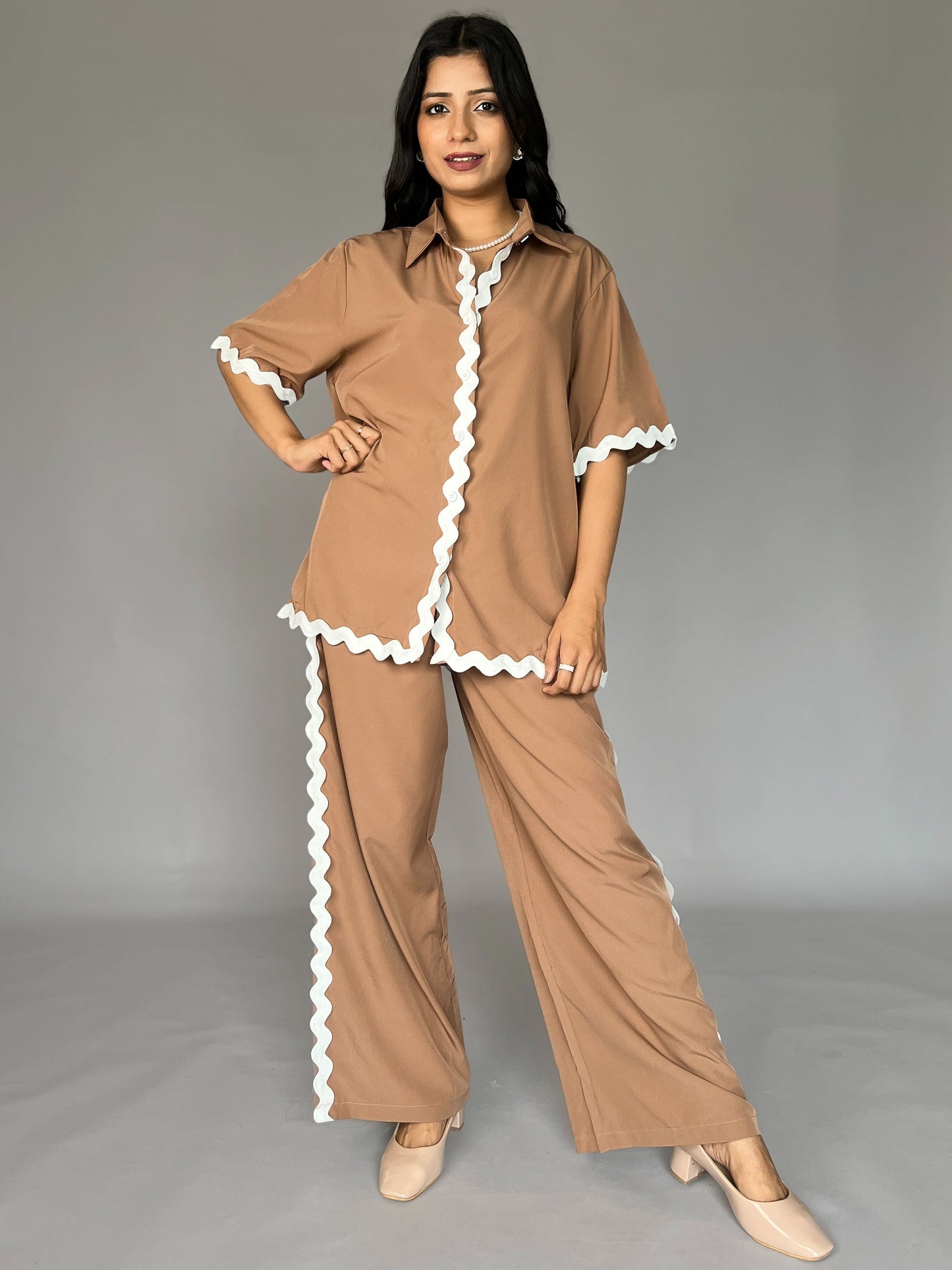 Brown 2 Piece  Coord Set