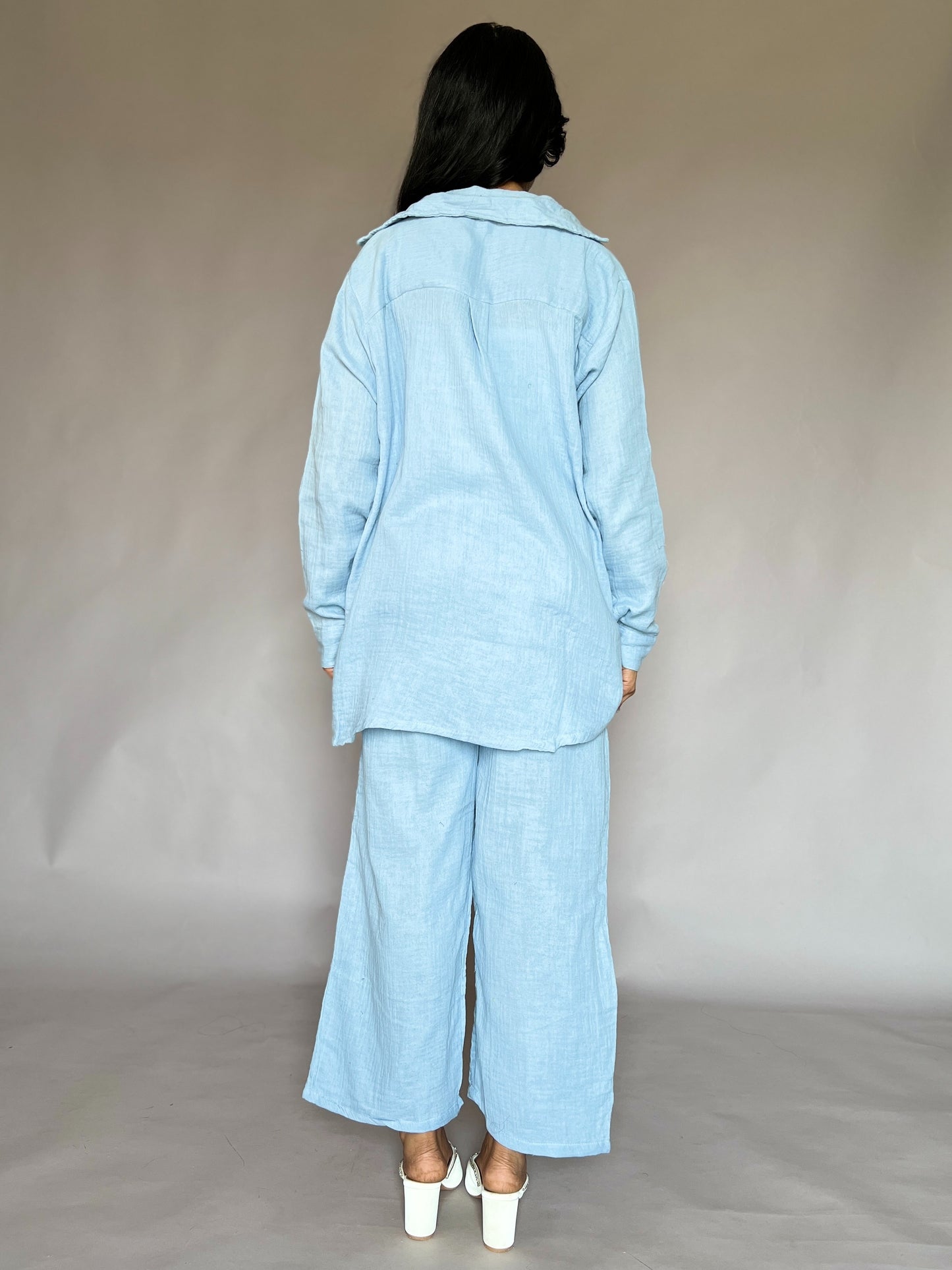 Sky Blue 2-Piece Pants Coord Set