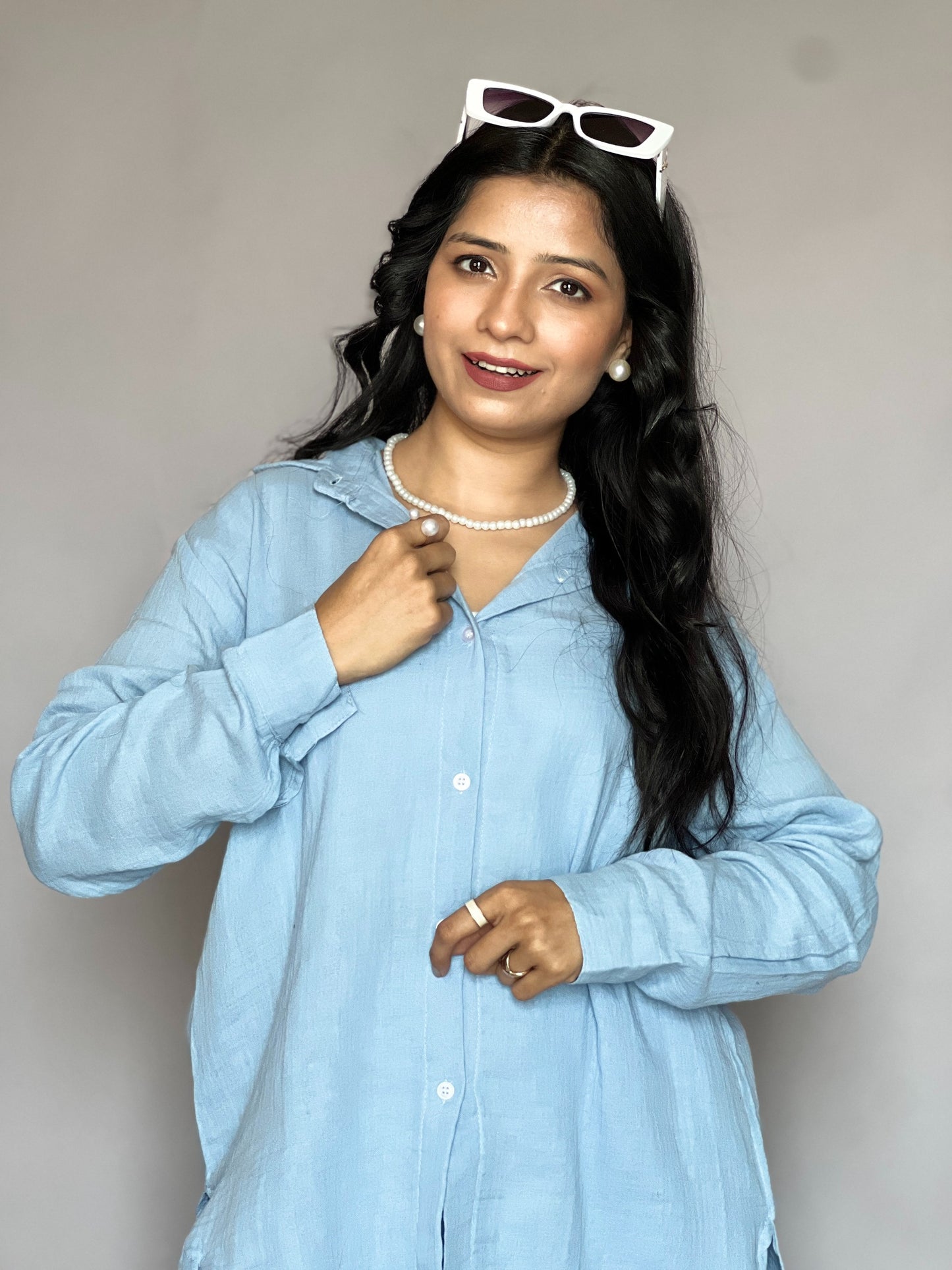 Sky Blue 2-Piece Pants Coord Set