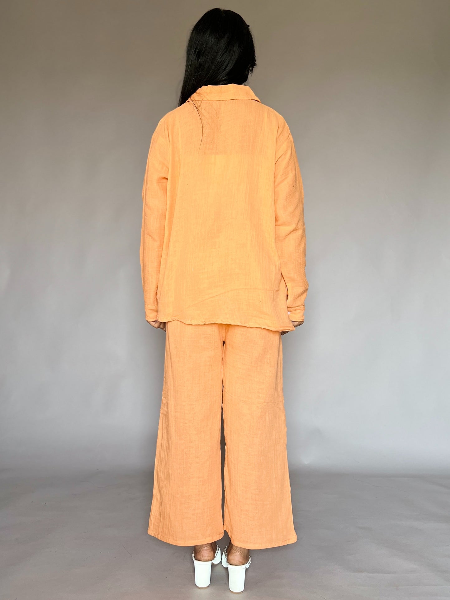 Tangerine Orange 2-Piece Pants Coord Set