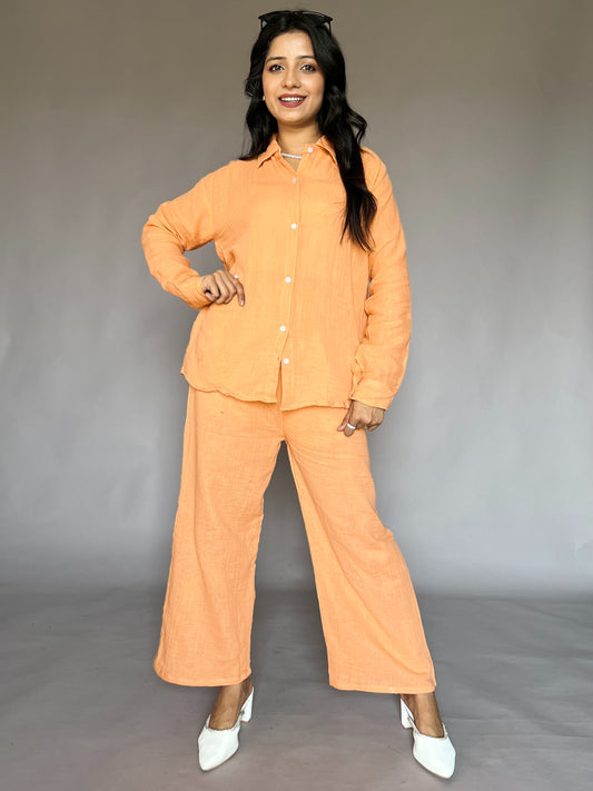 Tangerine Orange 2-Piece Pants Coord Set