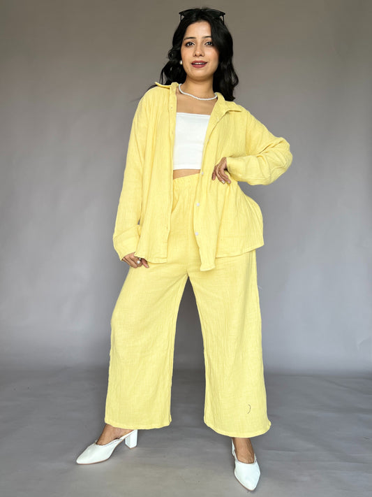 Sunshine Yellow 2-Piece Cotton Coord Set