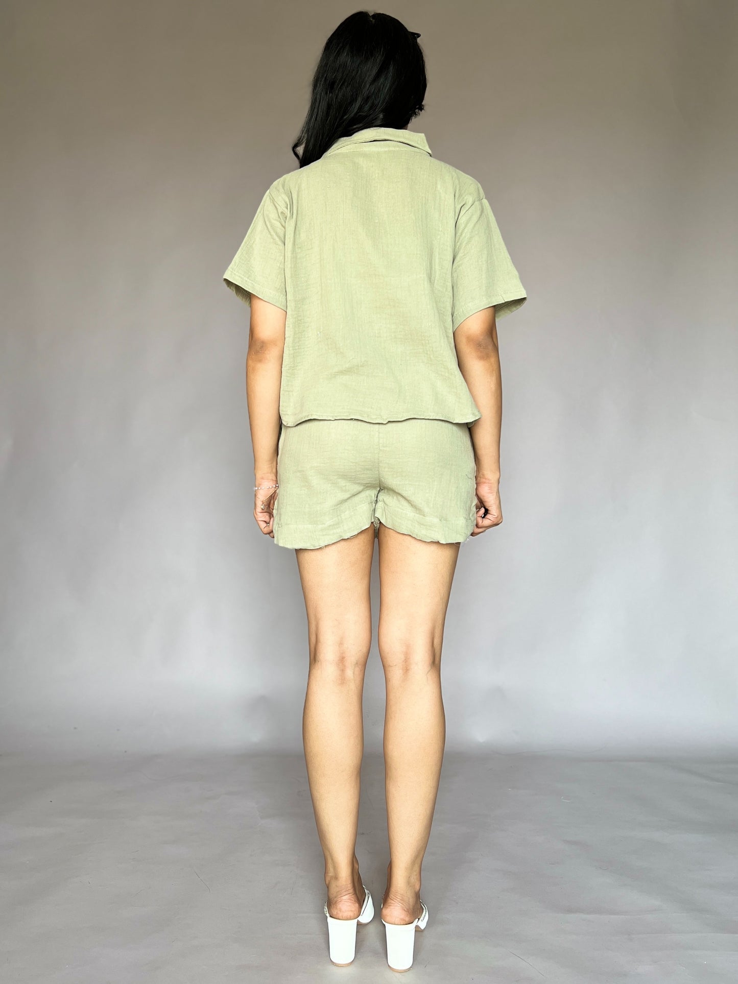 Sage Green 2-Piece Shorts Coord Set
