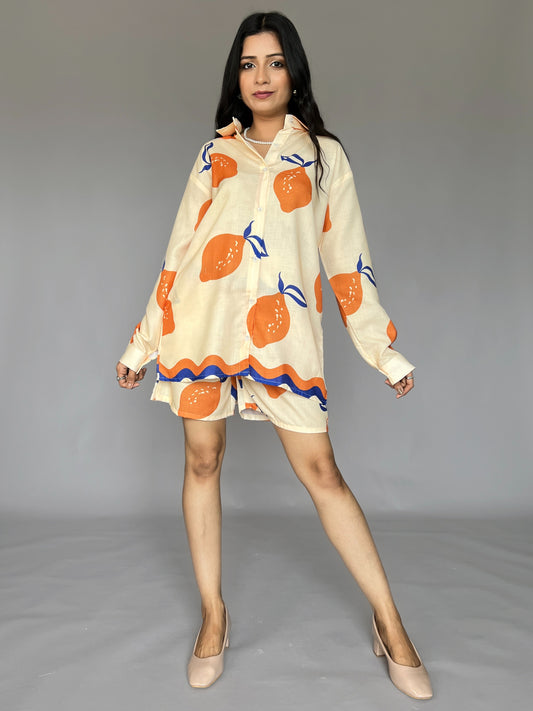 Printed Shorts 2 Piece Coord Set