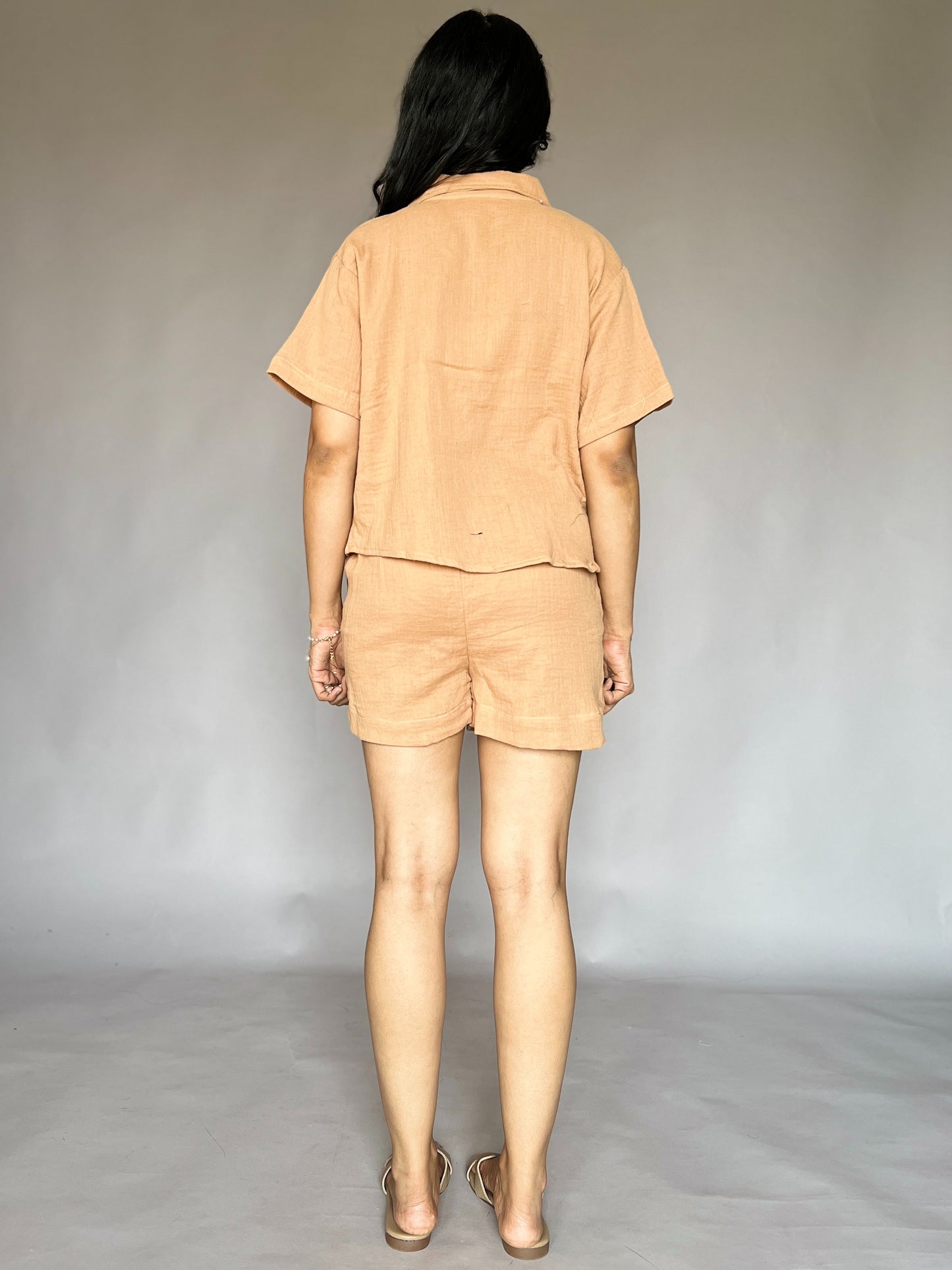 Latte Brown 2-Piece  Shorts Coord Set