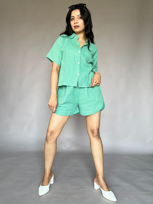 Mint Green 2-Piece Shorts Coord Set