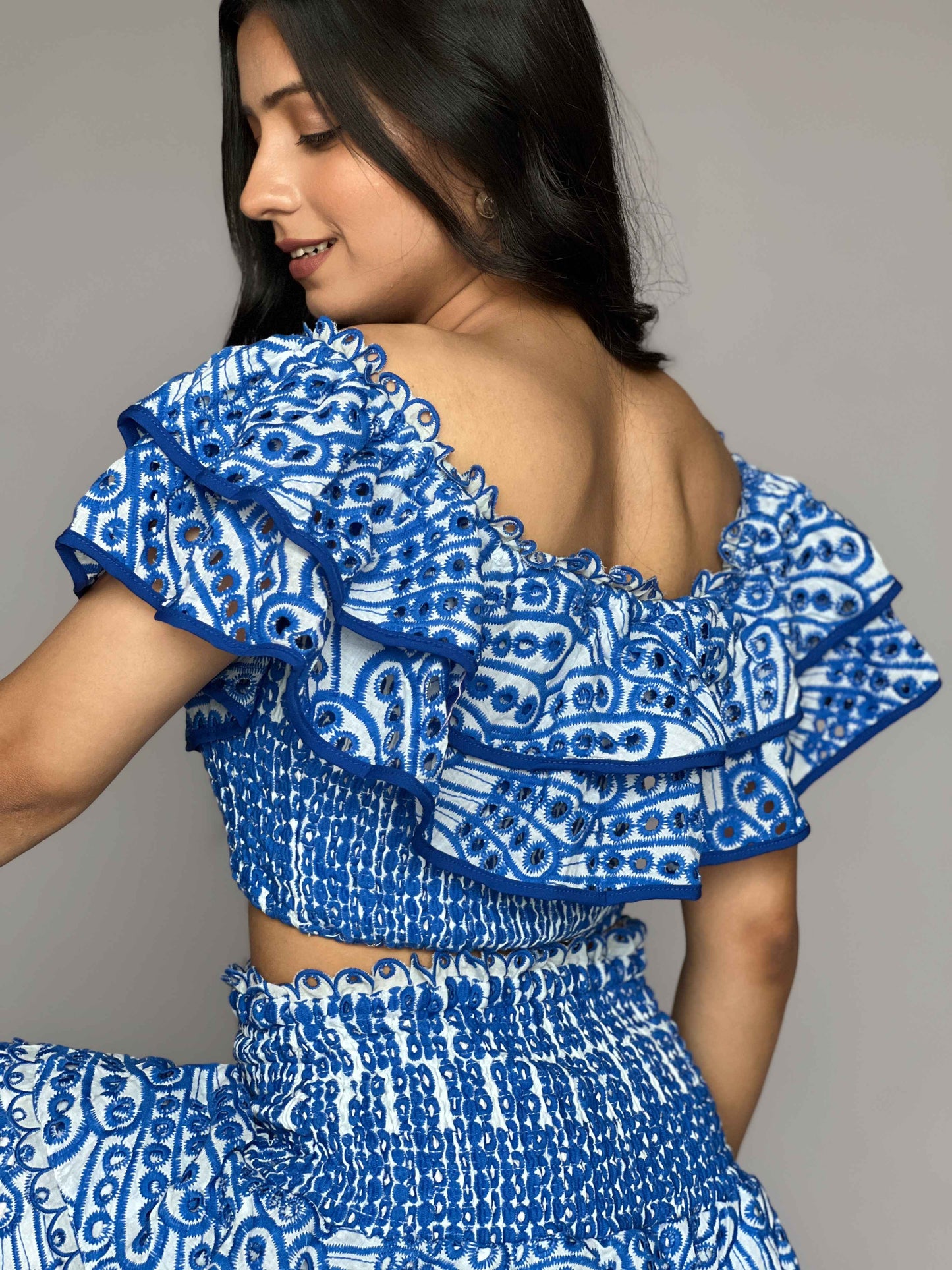 Blue Luxe Skirt-Top Coord set