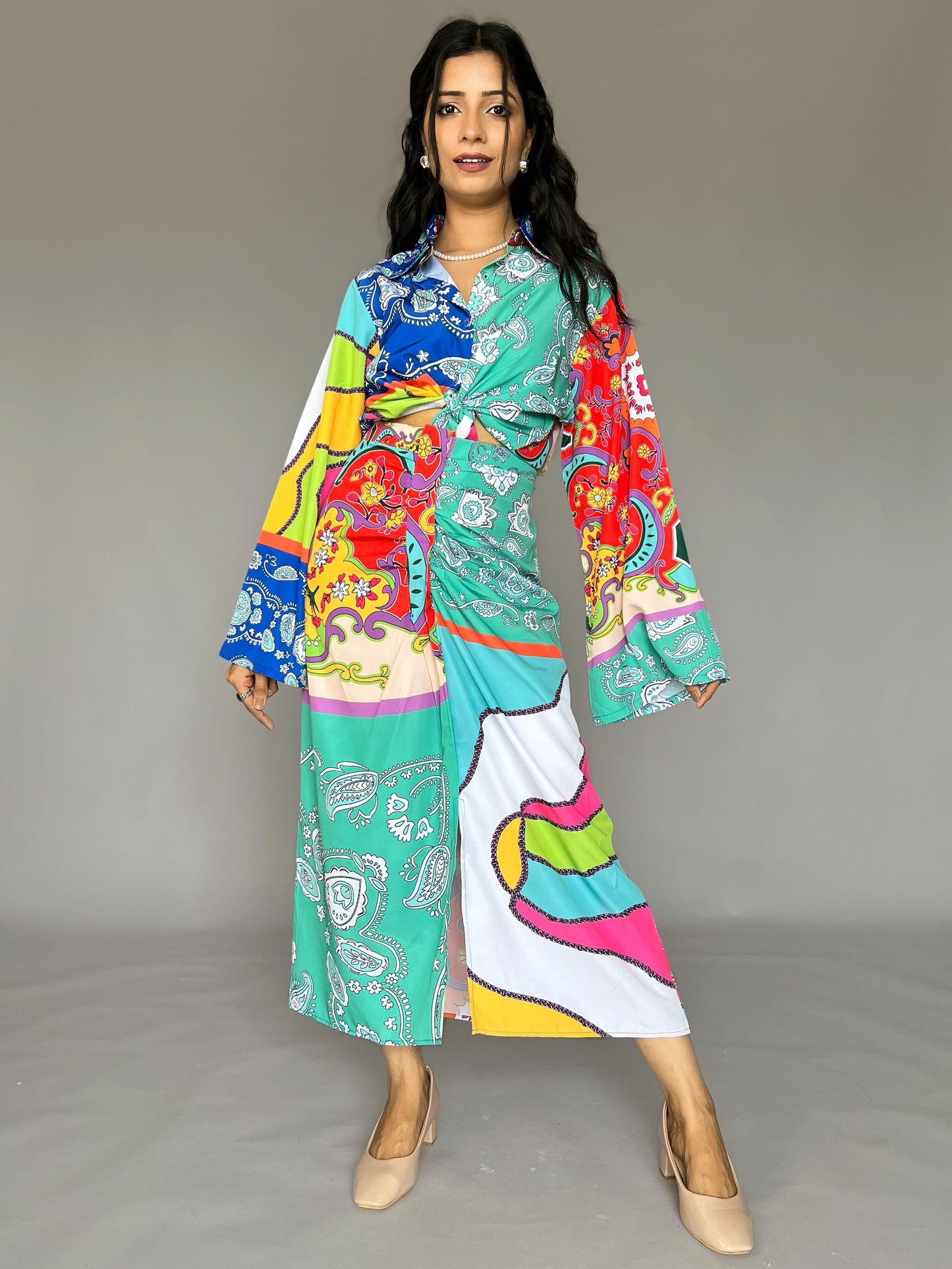 Vintage Split Skirt-Top Coord set