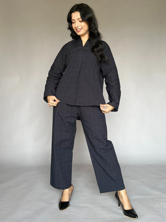 Charcoal Black 2-Piece Minimal Coord Set