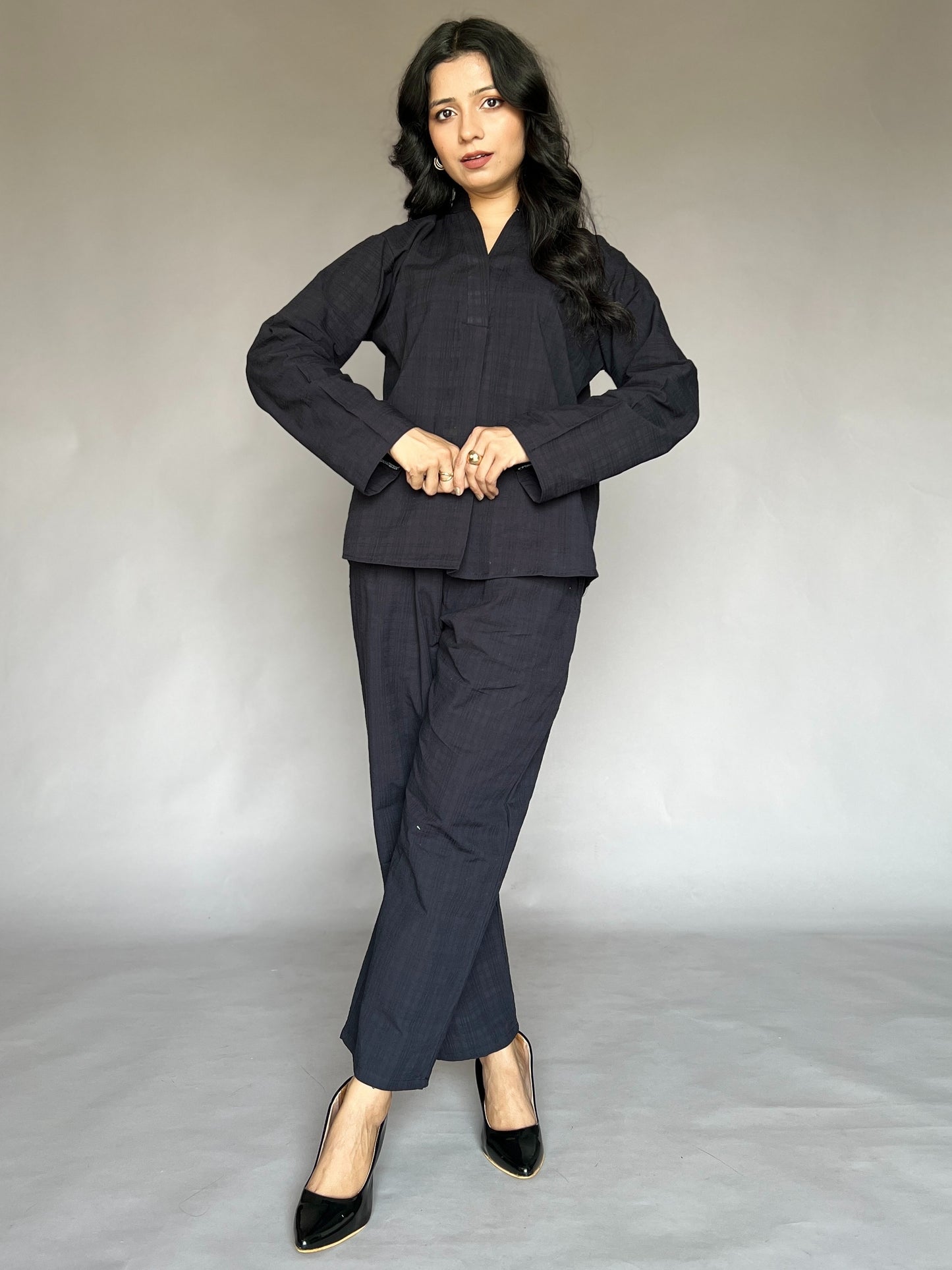 Charcoal Black 2-Piece Minimal Coord Set