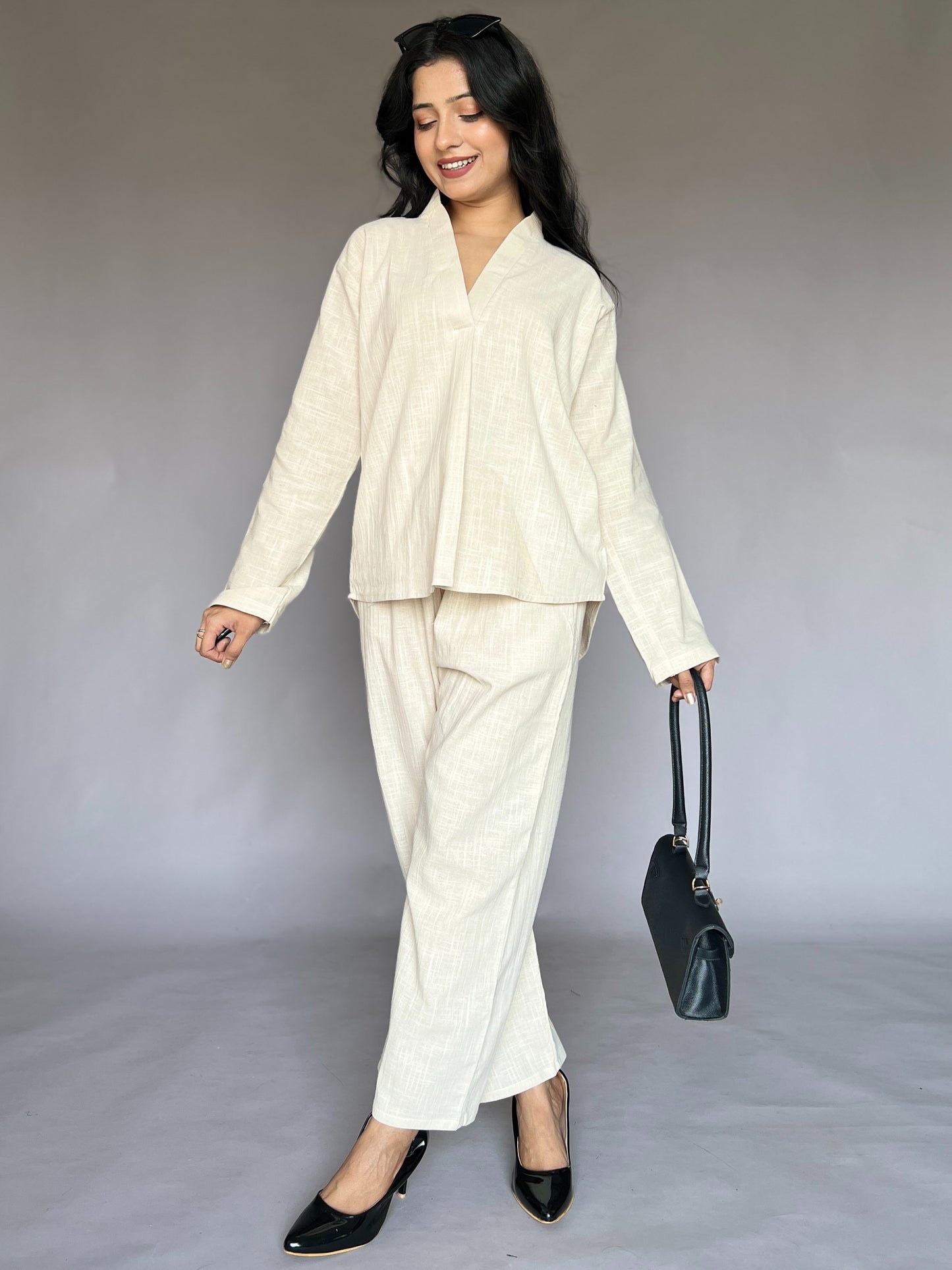 Soft Beige 2-Piece Minimal Coord Set