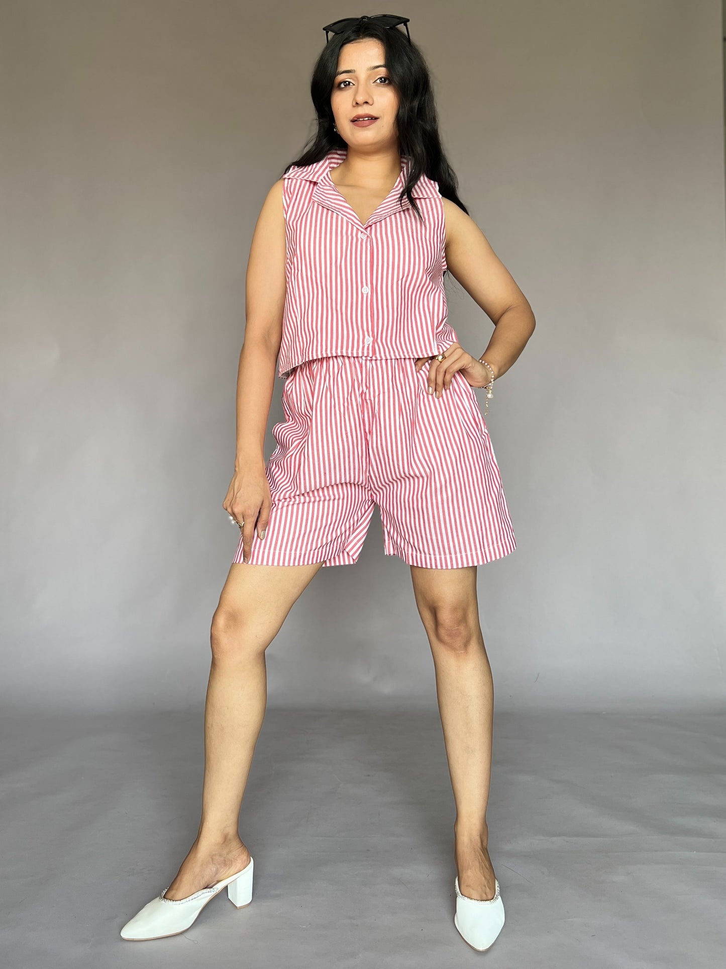 Candy Stripe 2-Piece Sleeveless Coord Set