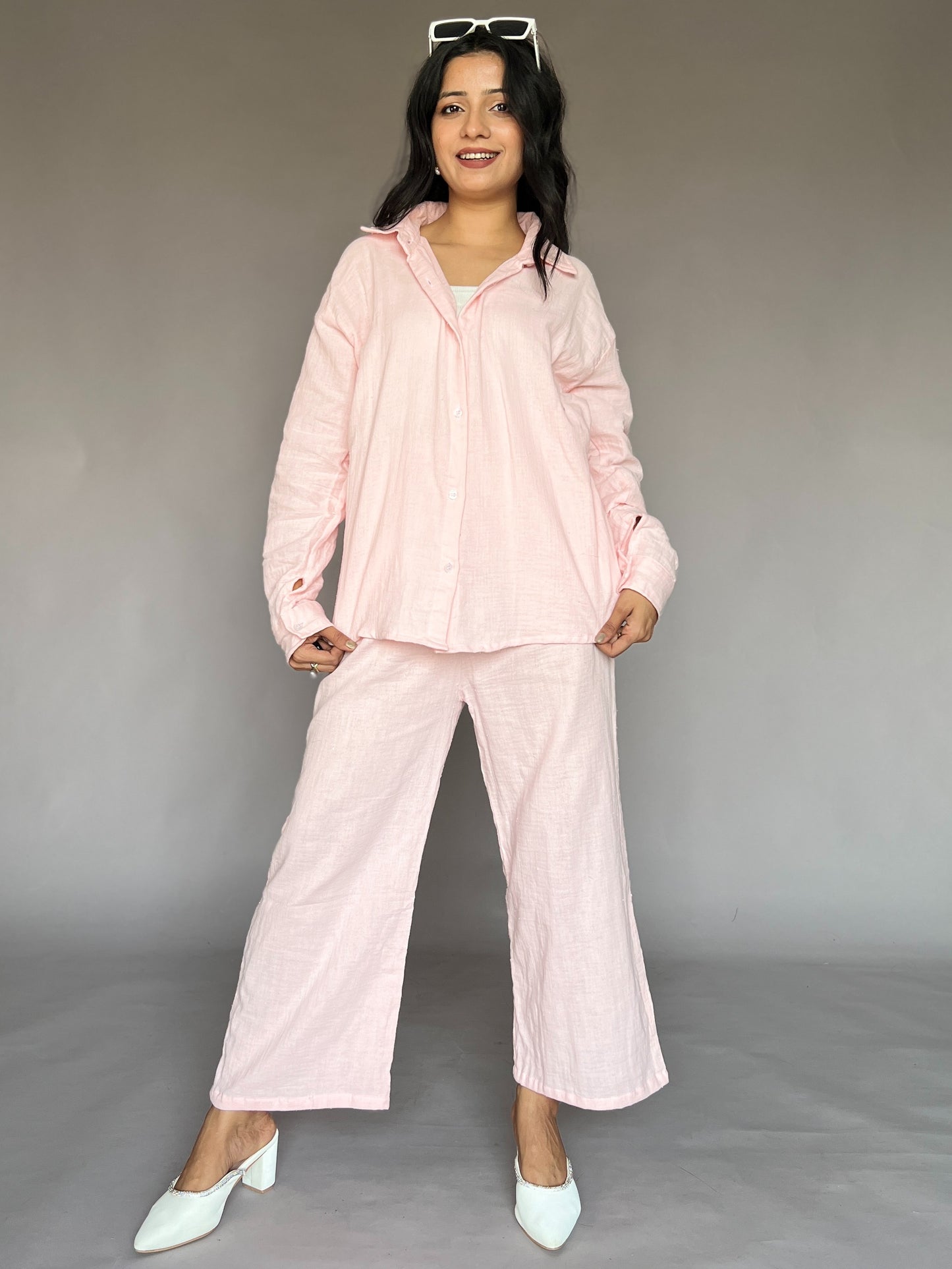 Powder Pink 2-Piece Casual Coord Set