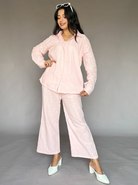 Powder Pink 2-Piece Casual Coord Set
