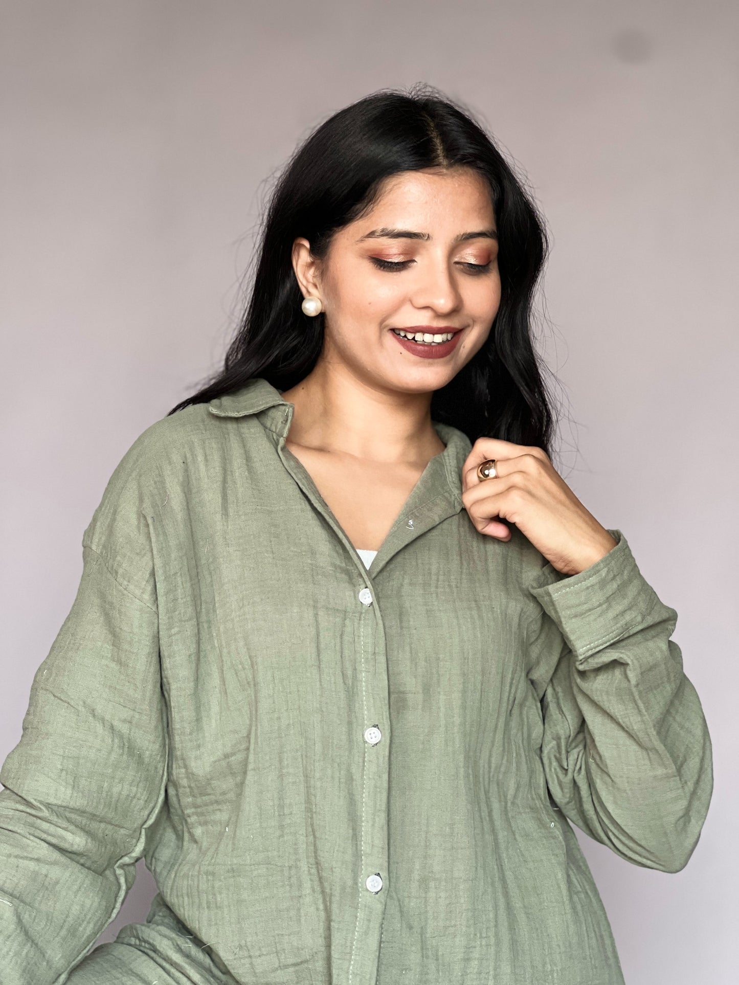 Sage Green 2-Piece Relaxed Pants Coord Set
