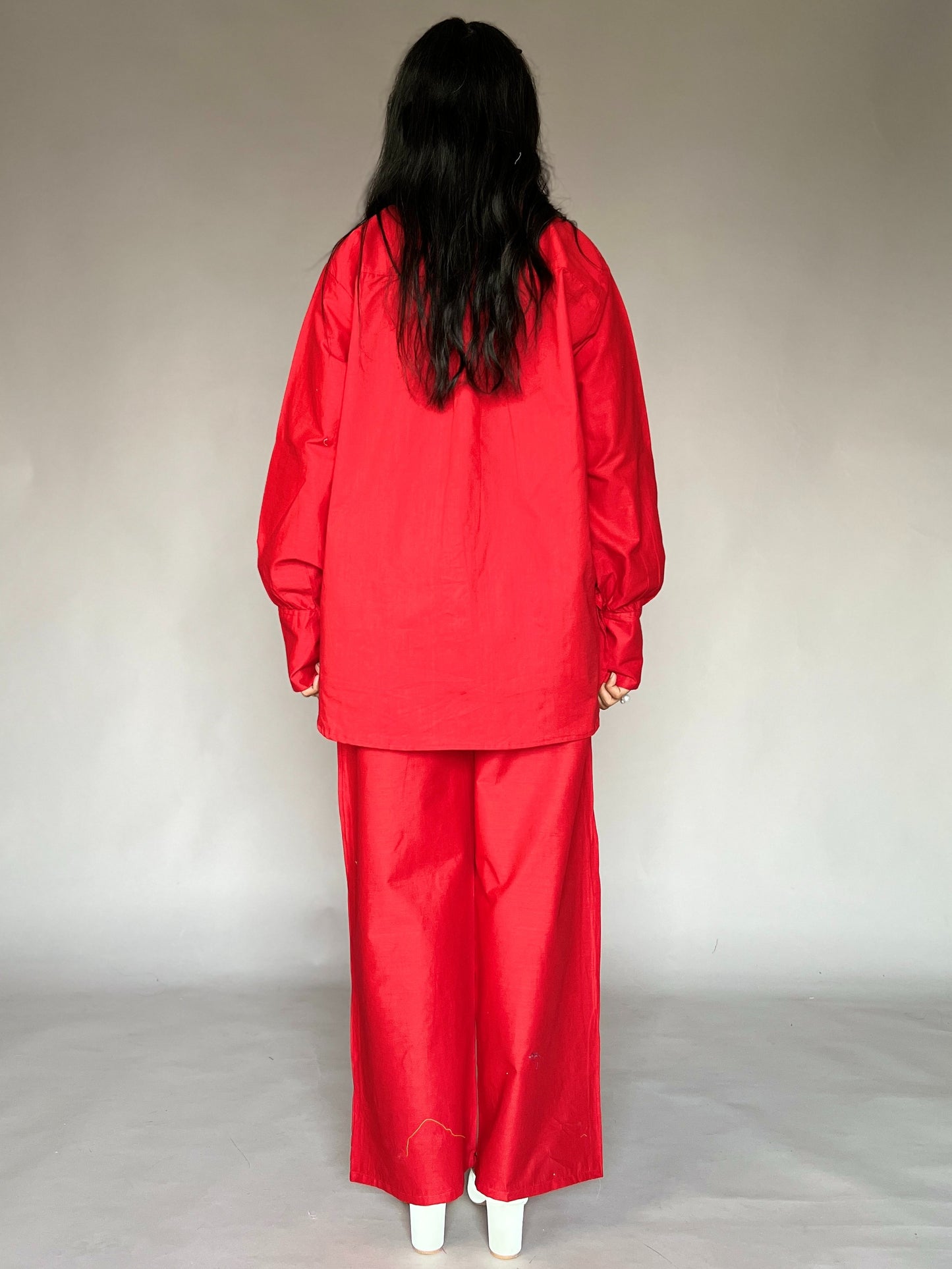 Red Heart Embroidery 2-Piece Cotton Coord Set