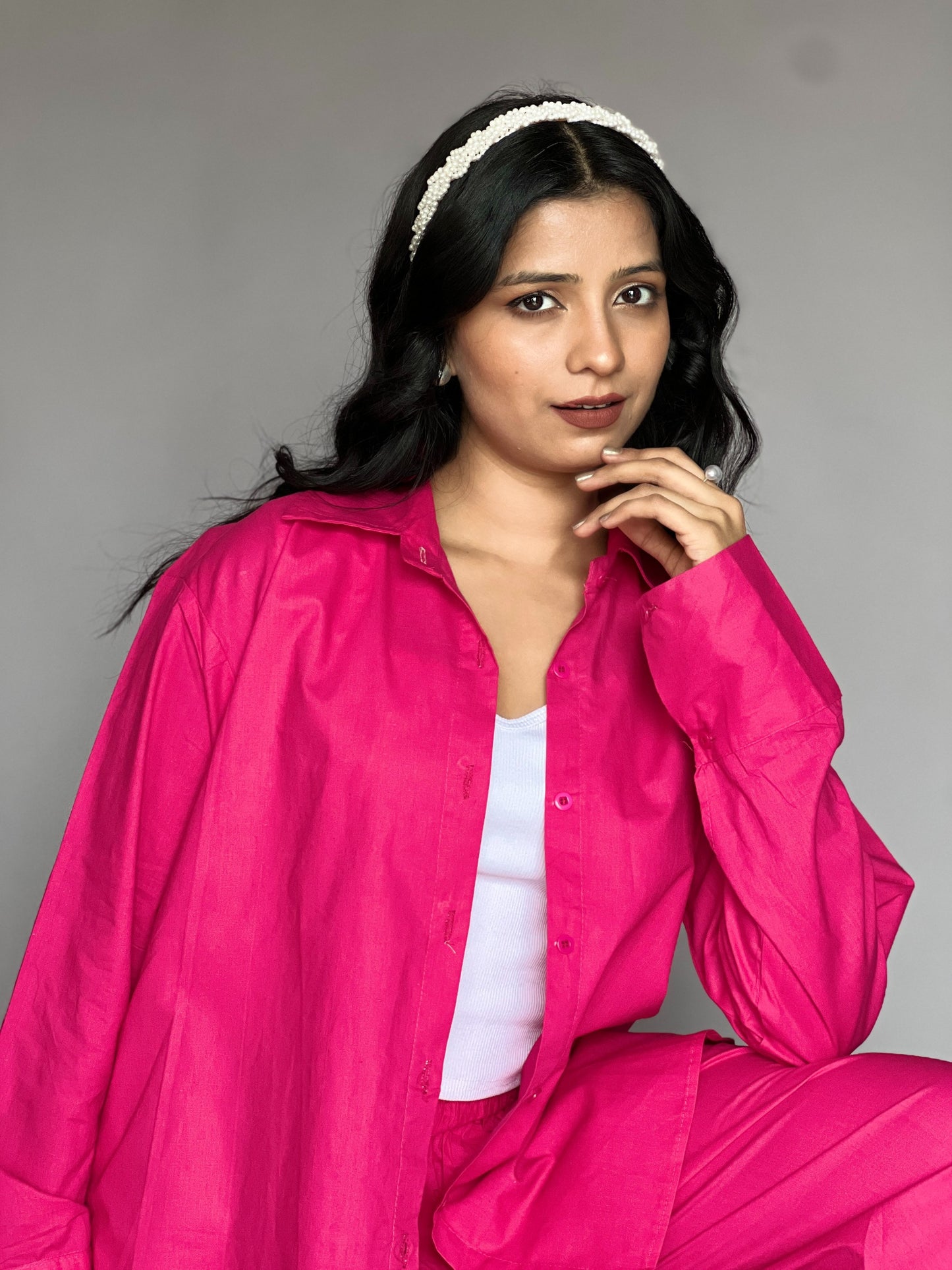 Hot Pink 2-Piece Cotton Coord Set