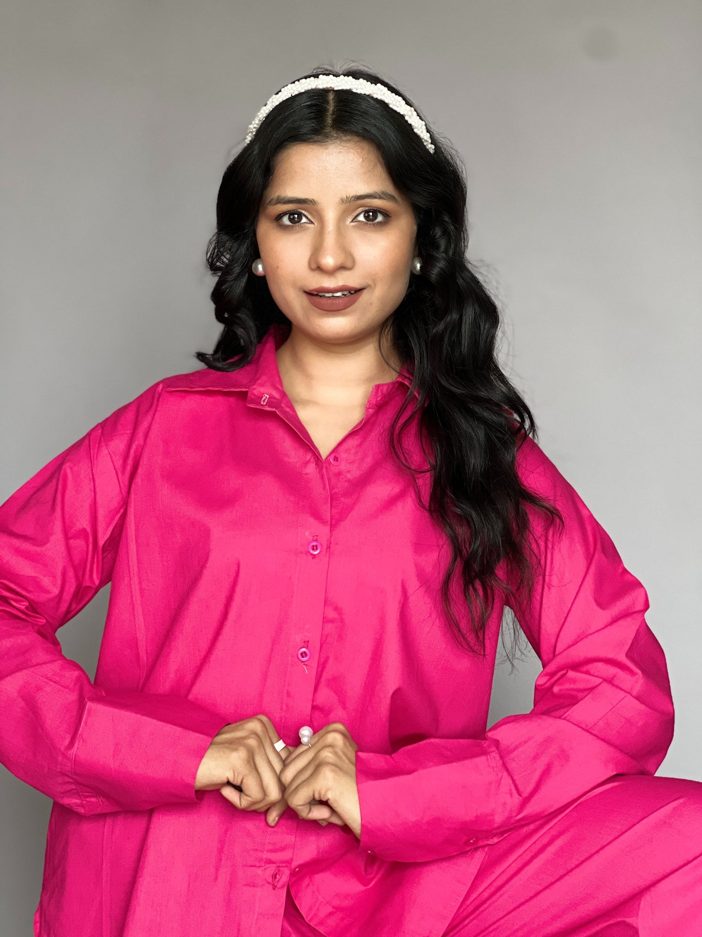 Hot Pink 2-Piece Cotton Coord Set