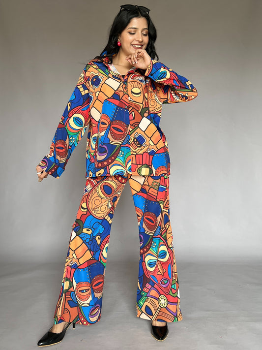 Tribal Art Print 2-Piece Power Coord Set