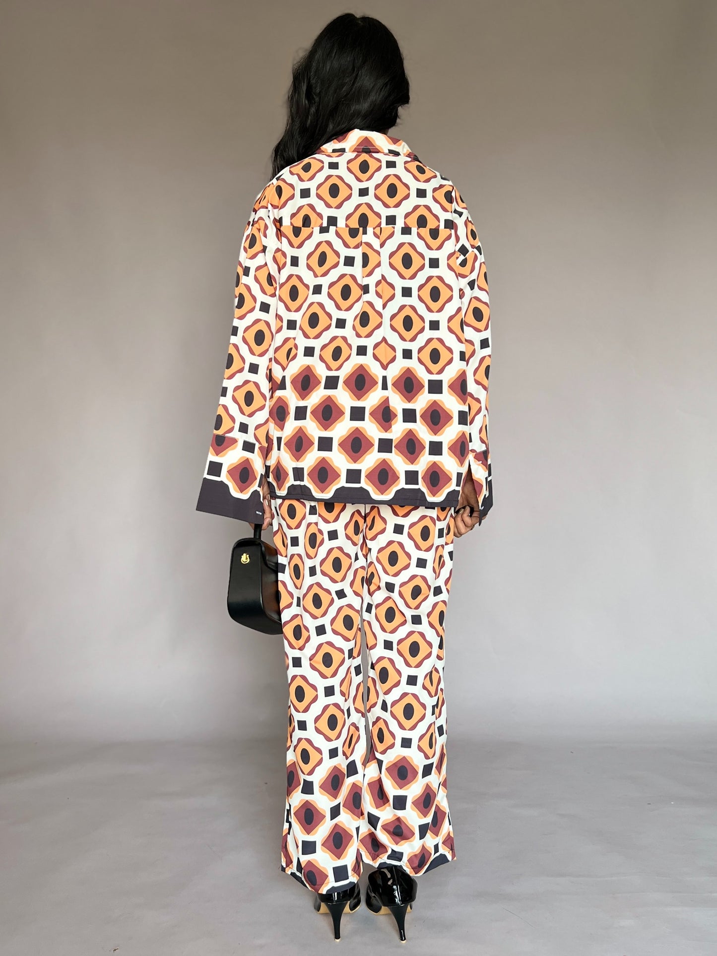 Burnt Orange Geometric 2-Piece Coord Set