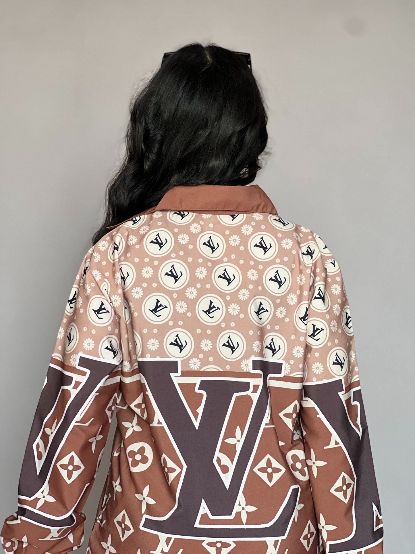 LV Print Brown 2-Piece Designer Coord Set