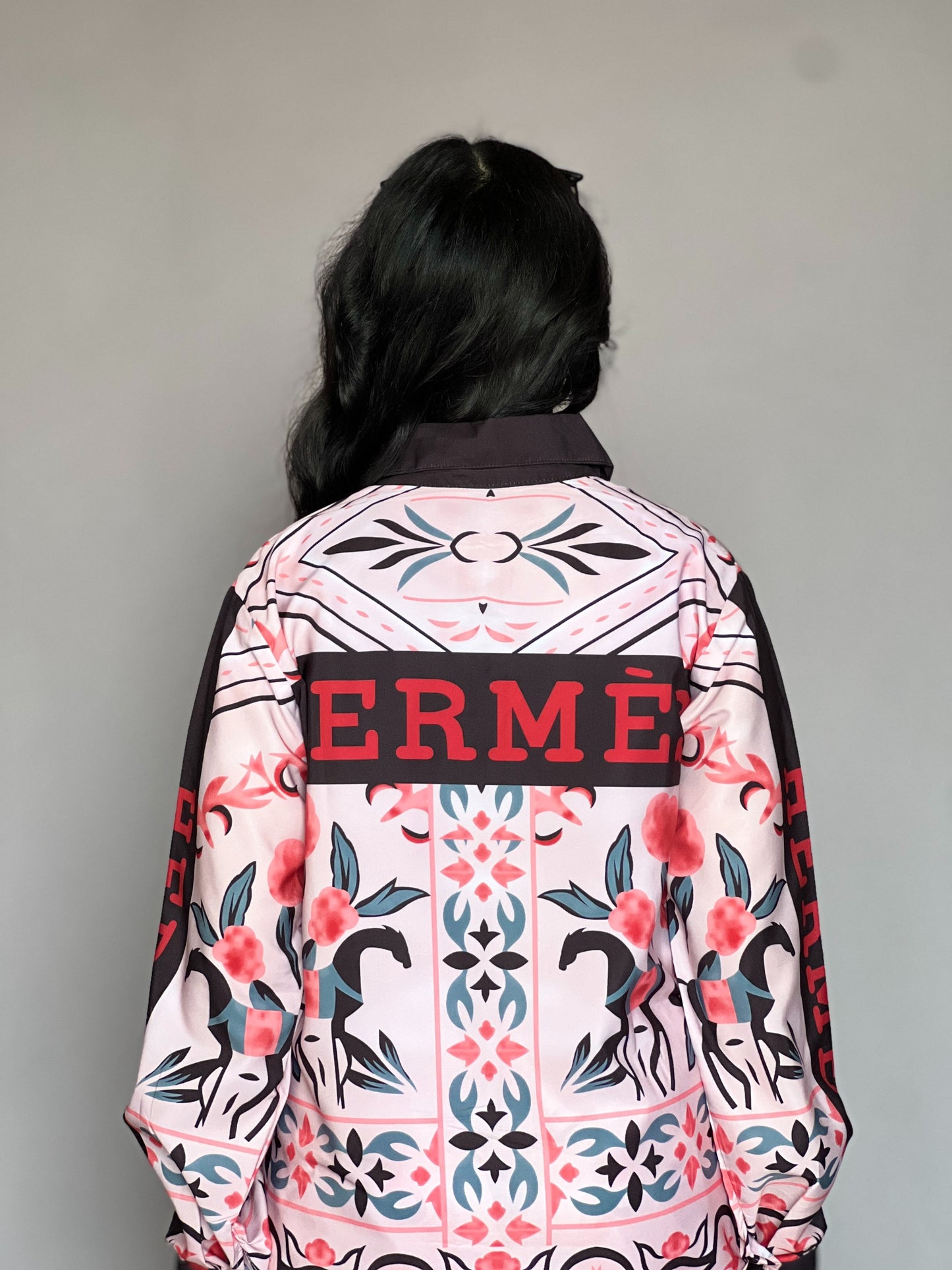 Hermès-Inspired Pink 2-Piece Printed Coord Set