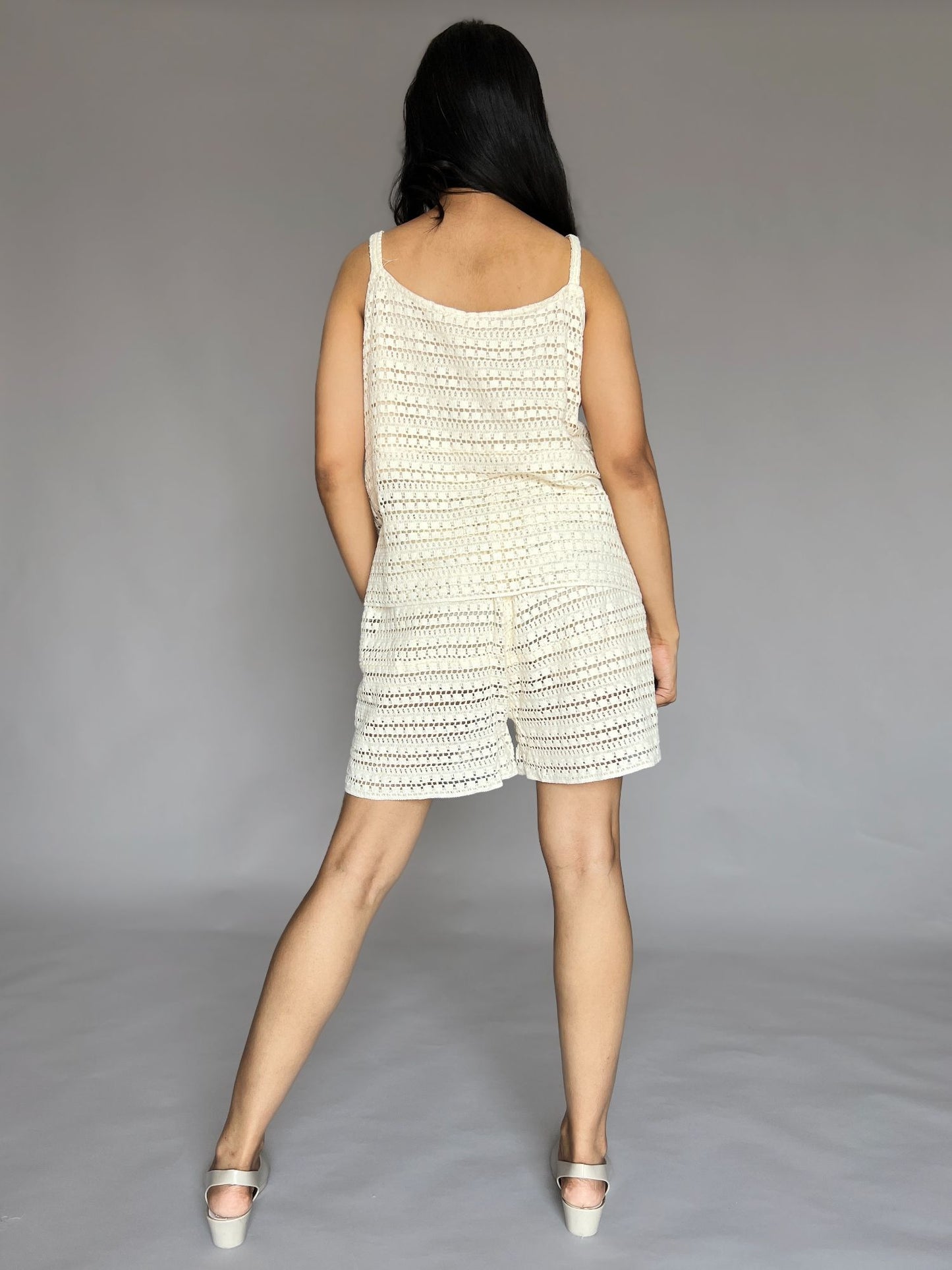Ivory Crochet 2-Piece Shorts Co-ord Set