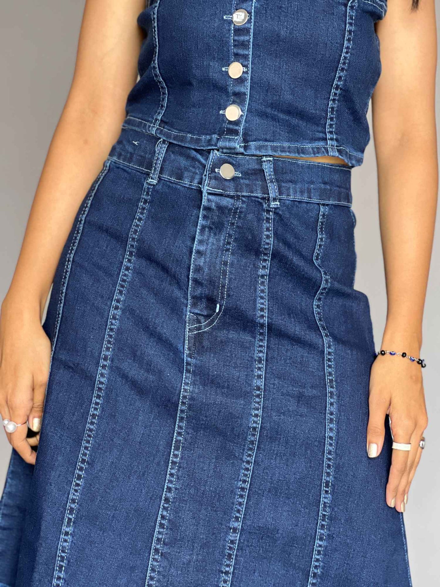 Denim 2-Piece Skirt Co-ord Set