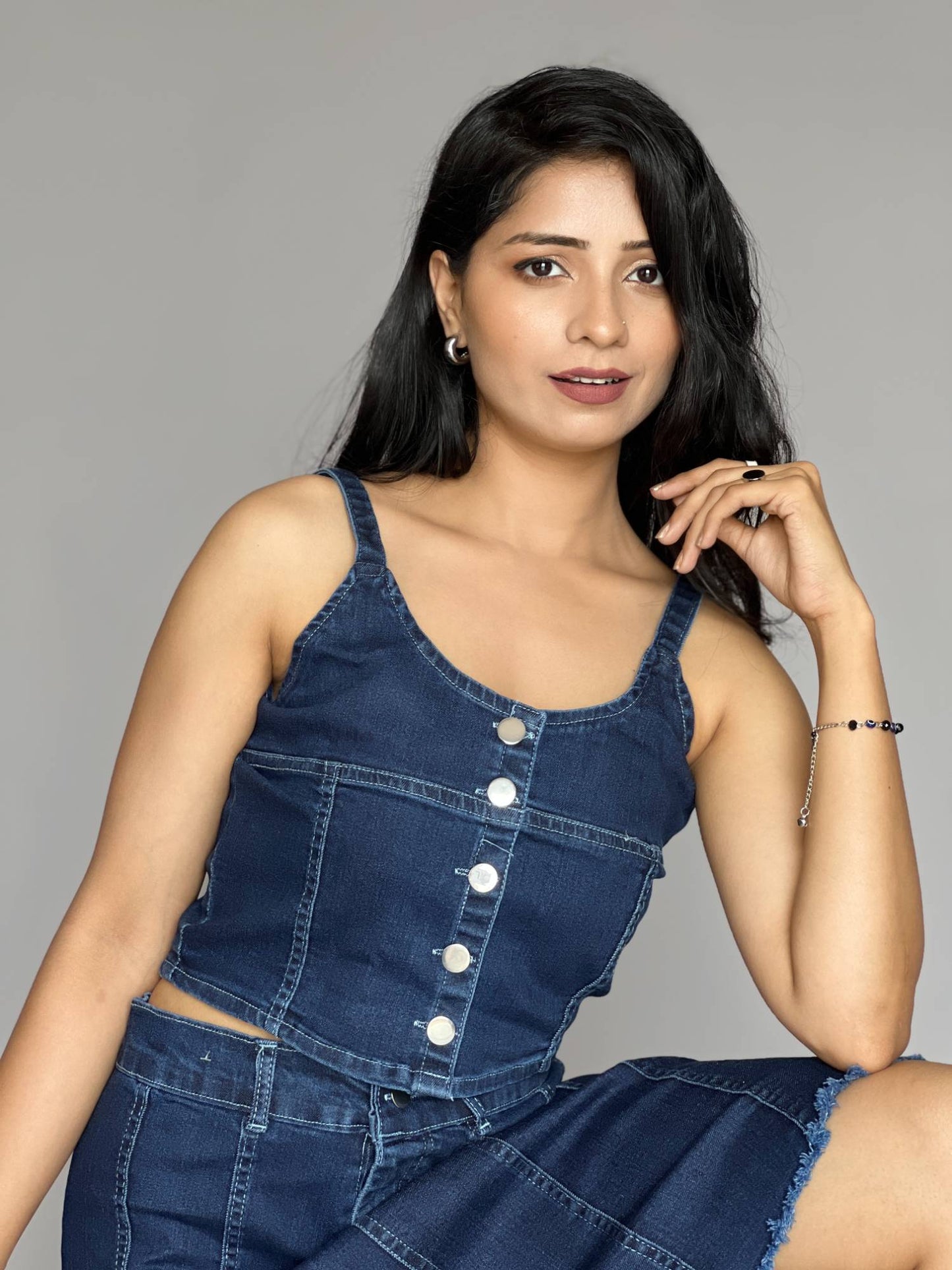 Denim 2-Piece Skirt Co-ord Set