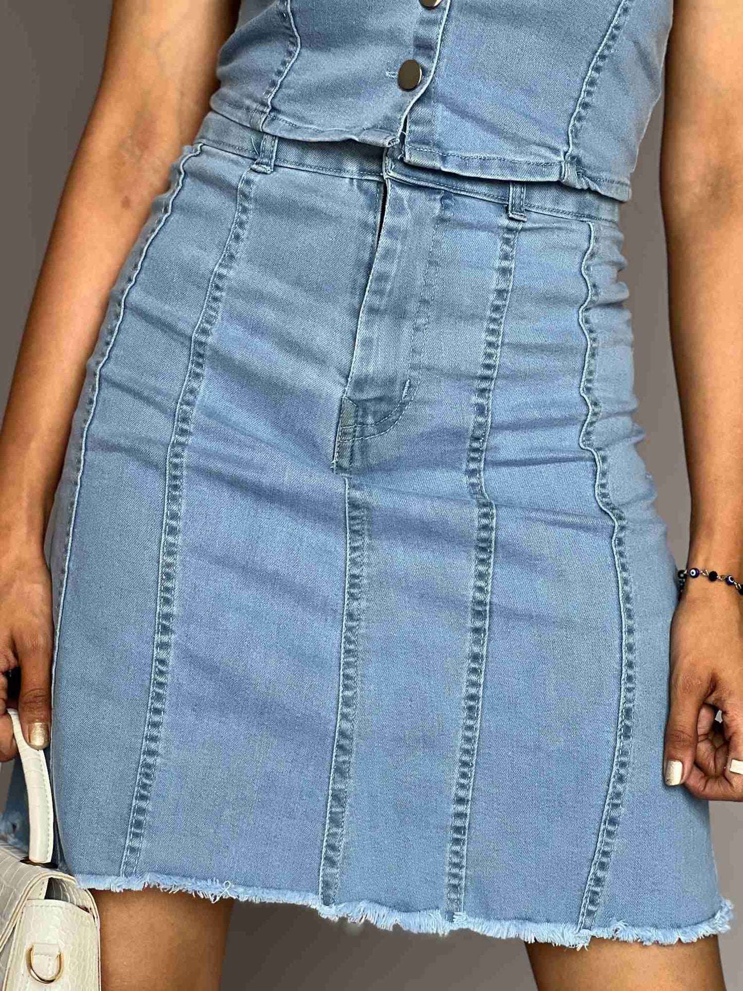 Denim 2-Piece Skirt Co-ord Set