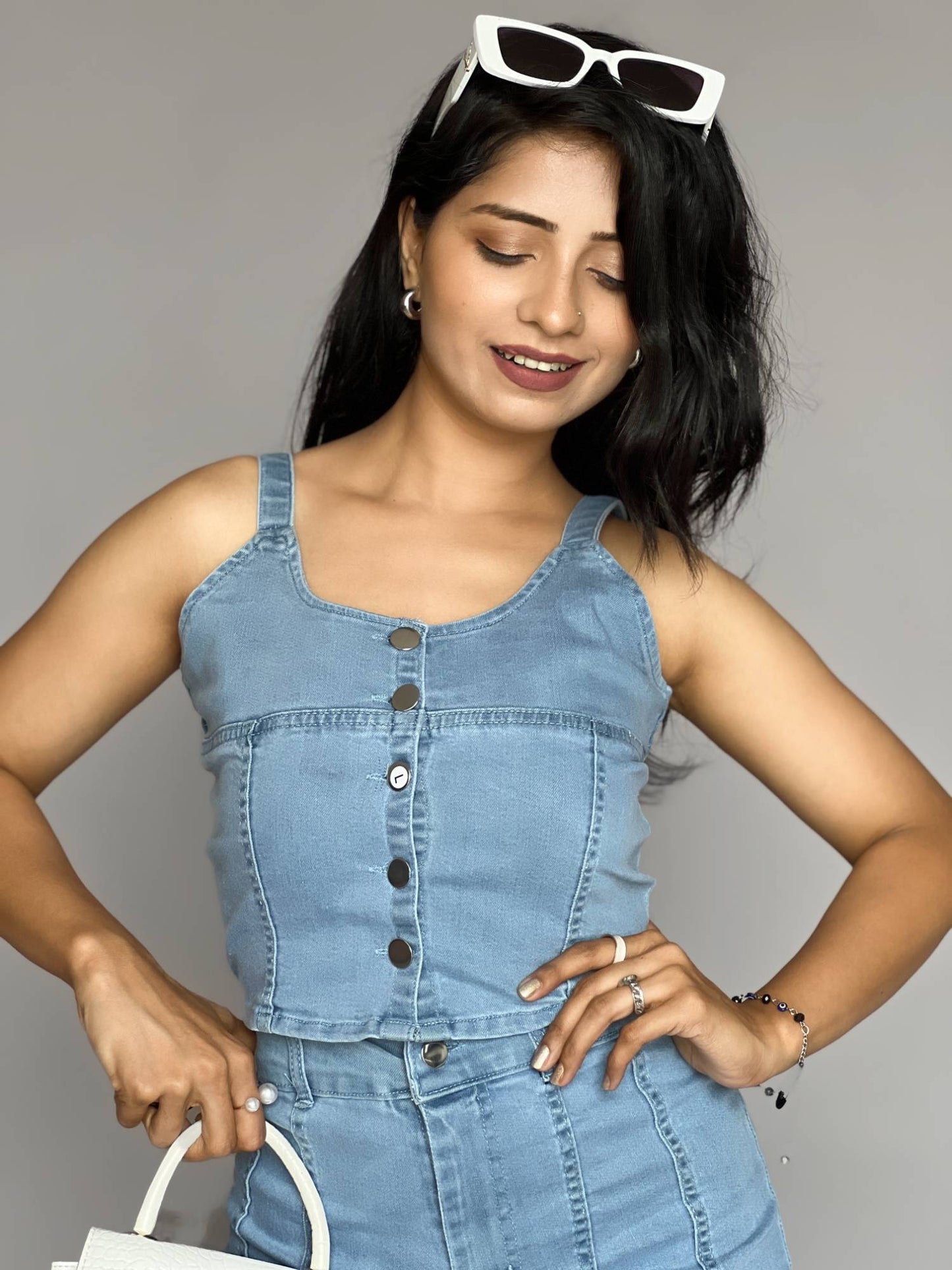 Denim 2-Piece Skirt Co-ord Set