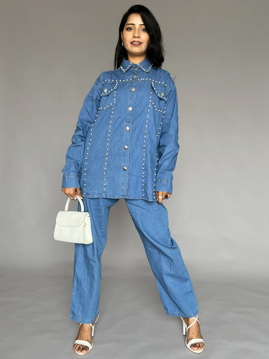 Denim Shirt & Pants Co-ord Set– 2 Piece