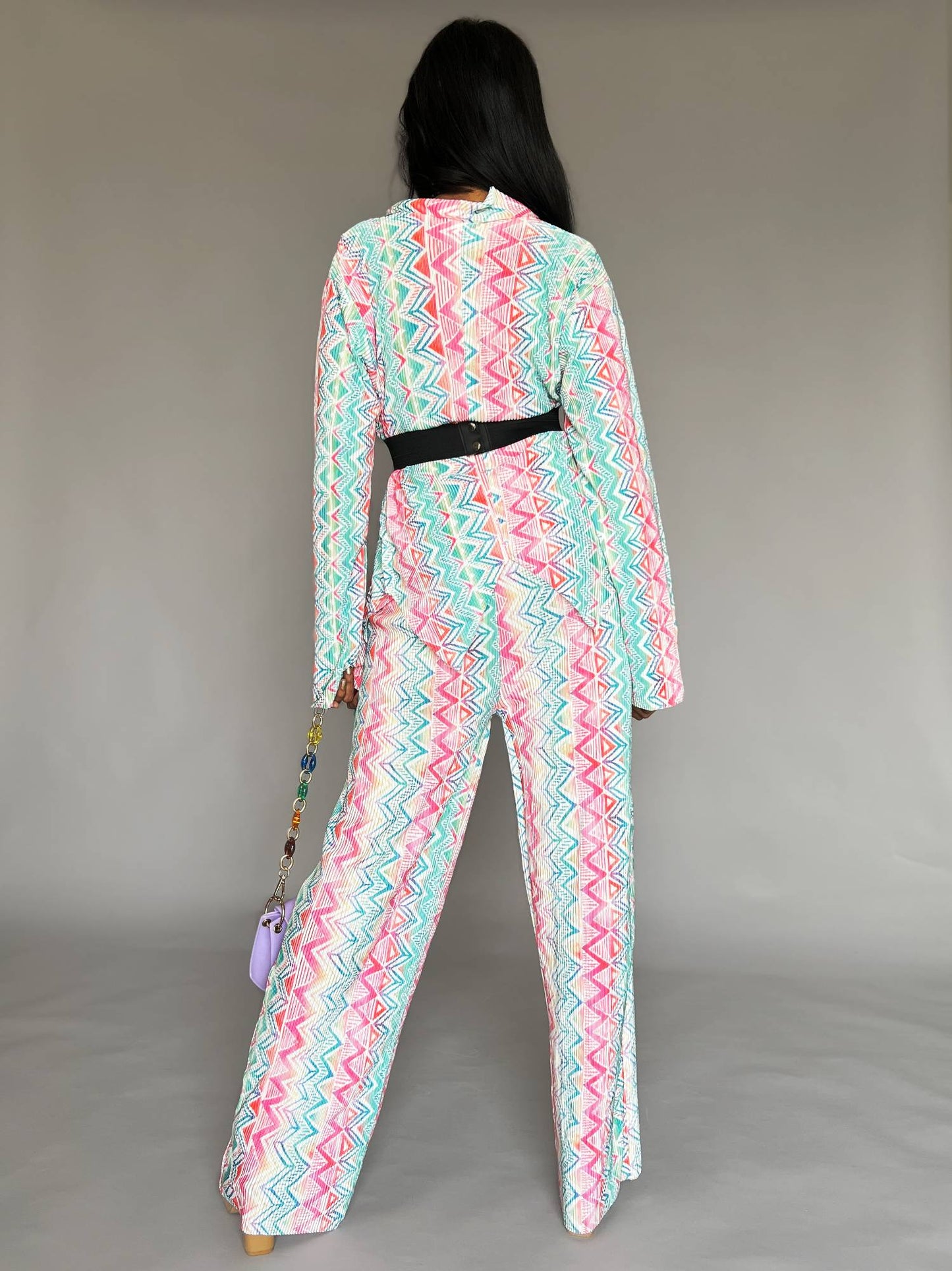 Pastel Printed Pants Co-ord Set – 2 Piece