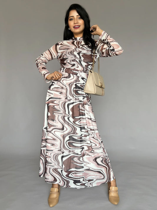 Marble Print 2-Piece Skirt Co-ord Set