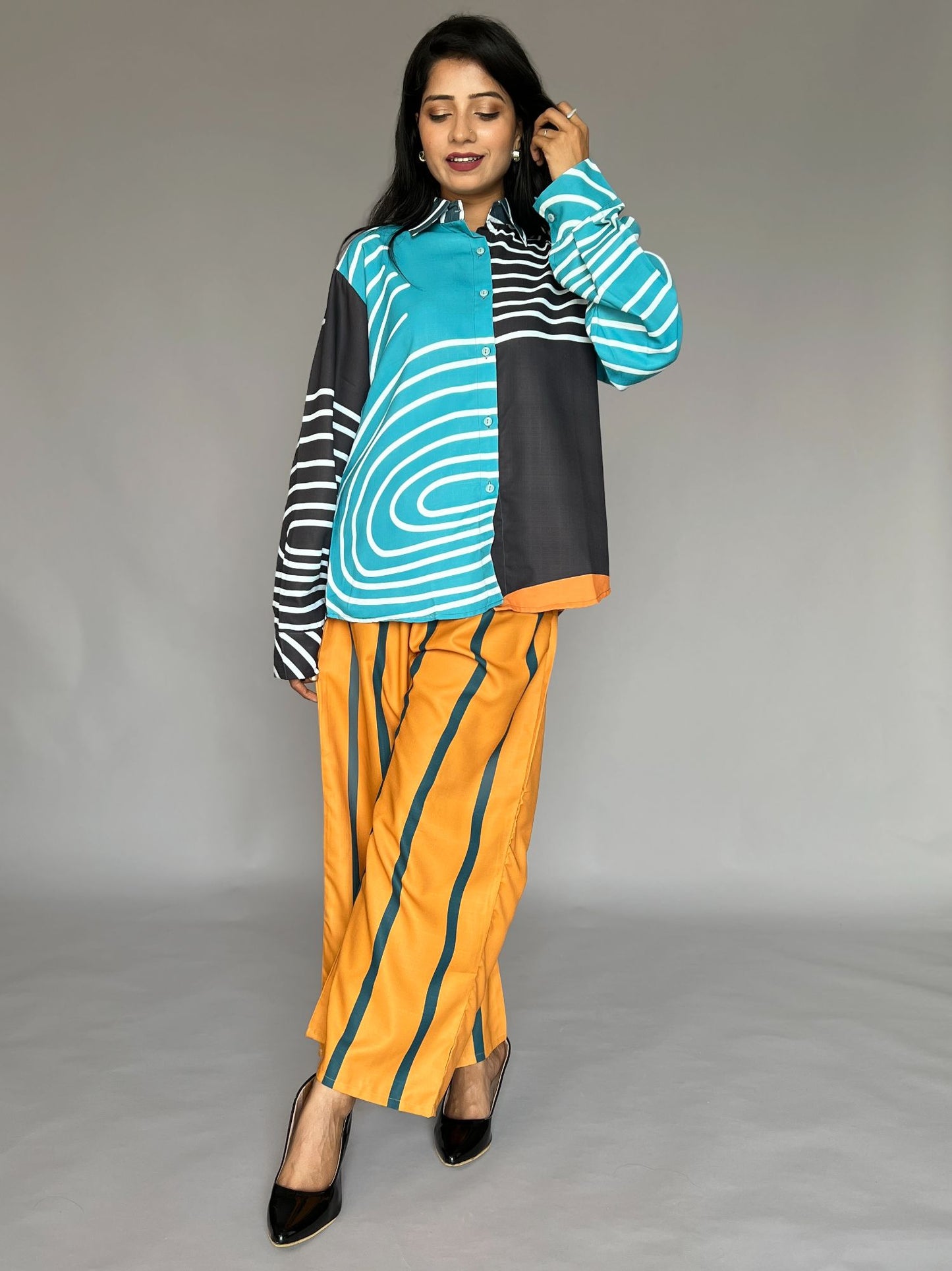 Abstract Print Pants Co-ord – 2 Piece