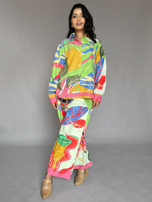 Abstract Print Pants Co-ord Set– 2 Piece